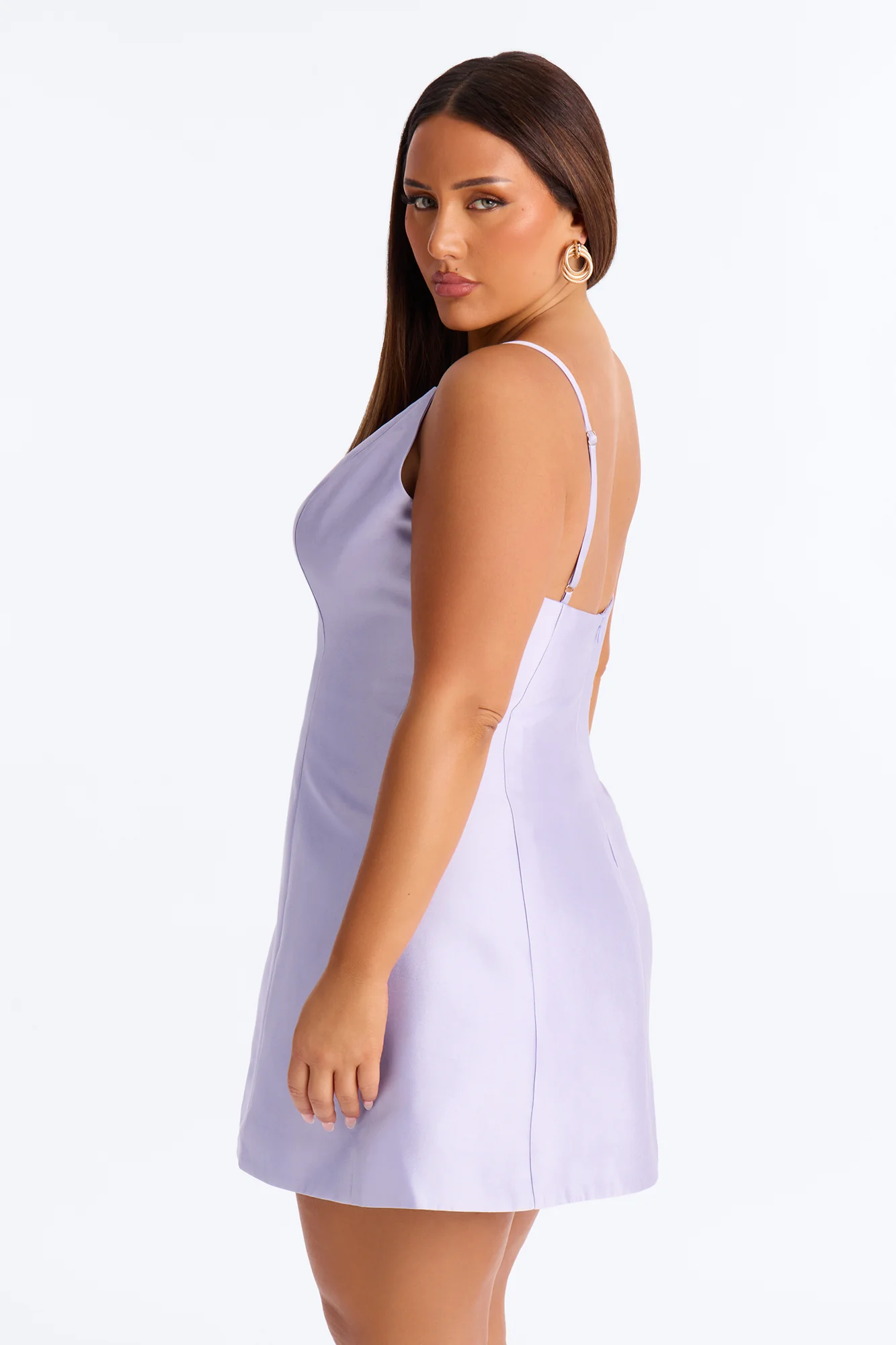 Eden A Line Taffeta Mini Dress - Lavender - Image 8