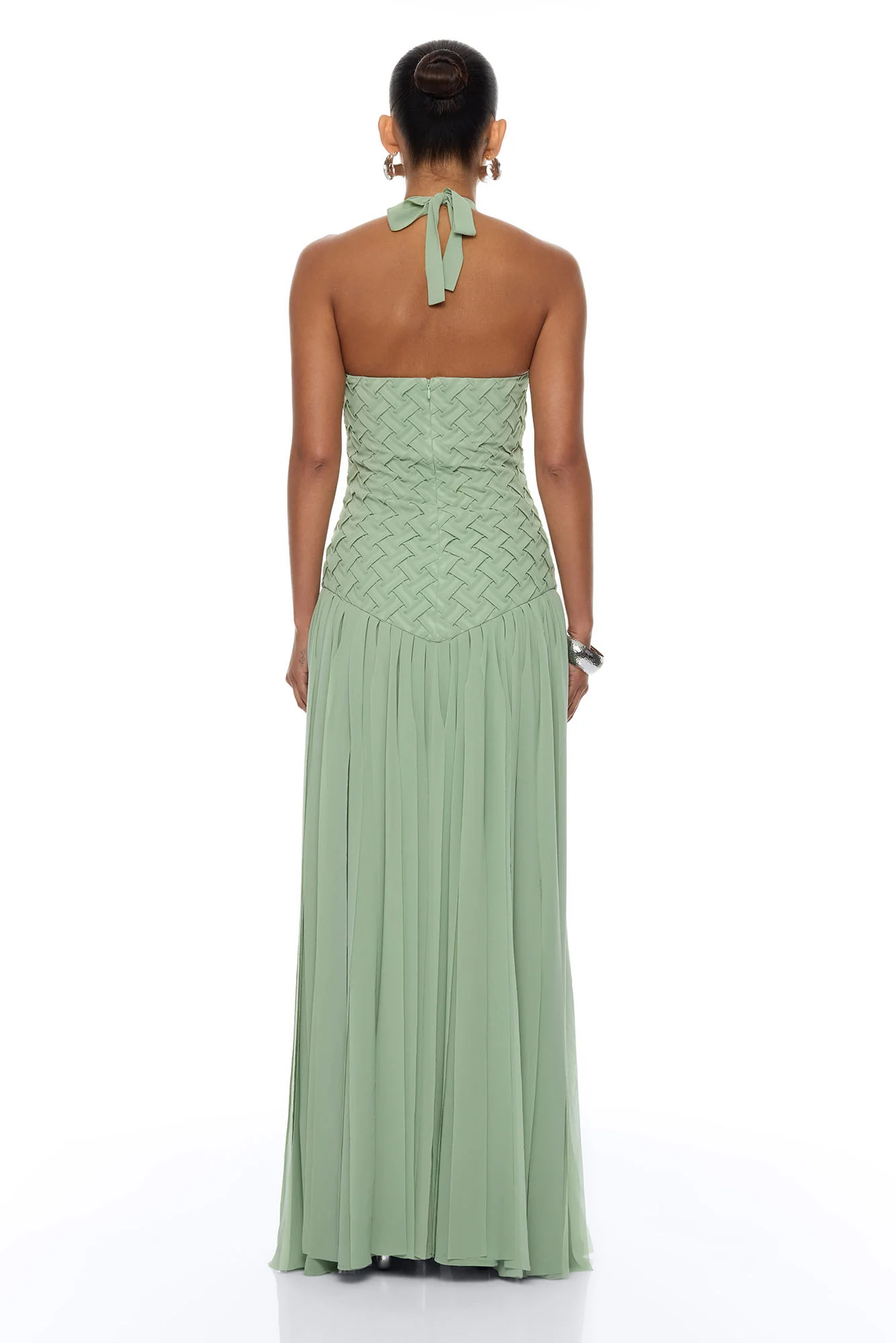Effortlessly Her Woven Chiffon Maxi Dress - Sage - Image 4