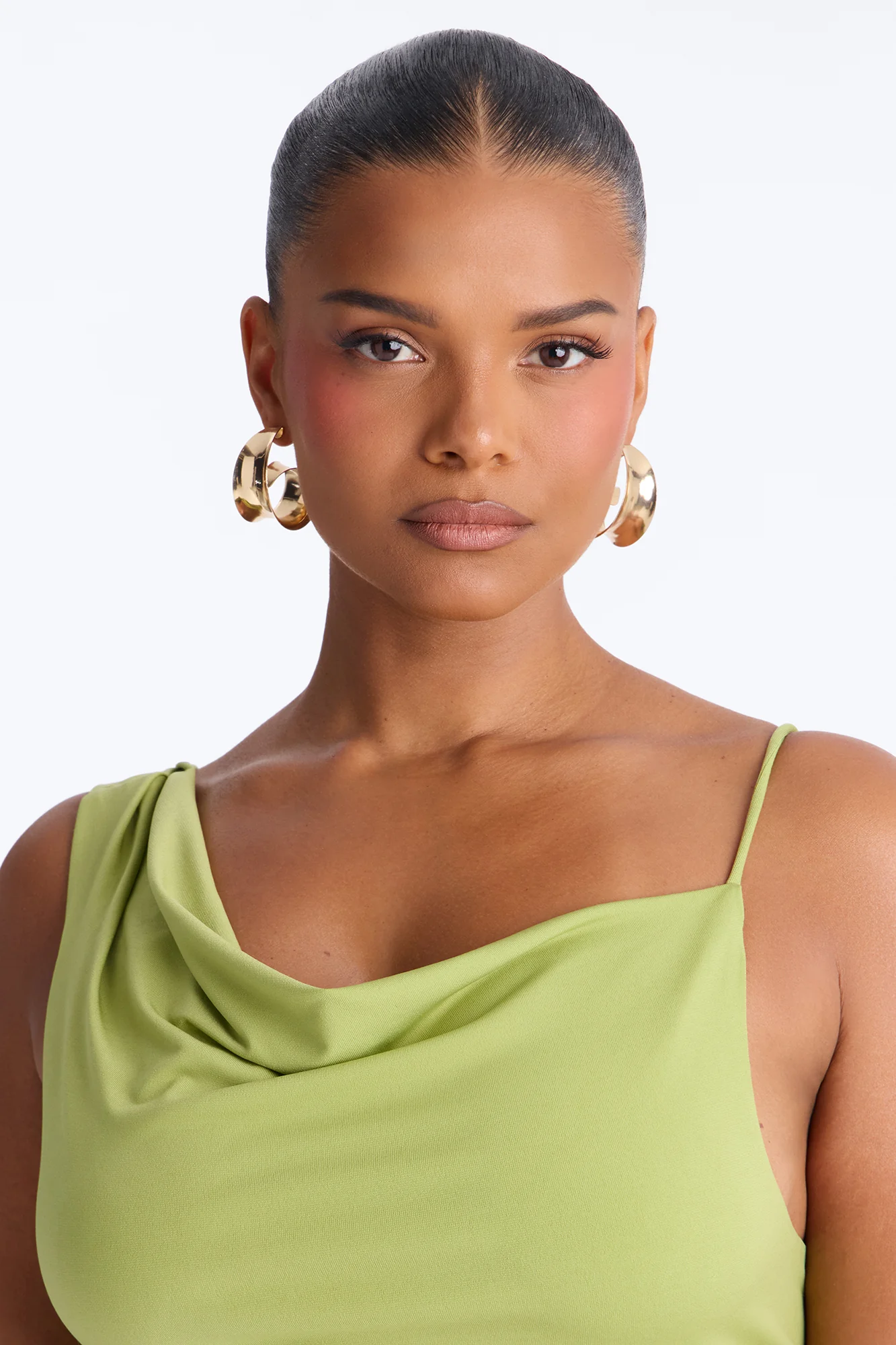 Elara Asymmetrical Twist Sleeveless Long Top - Chartreuse - Image 8