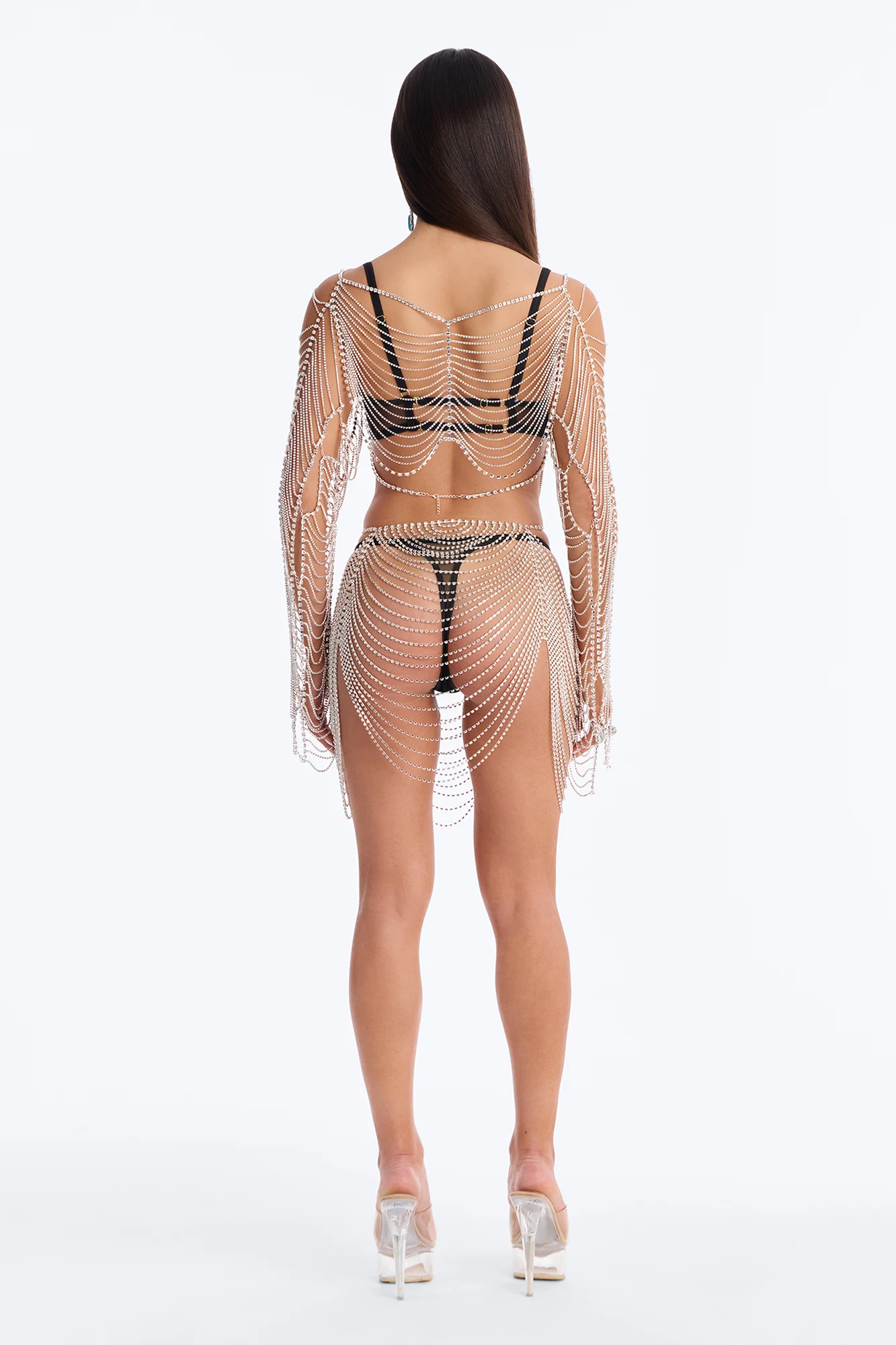 Electric Queen 2 Piece Body Chain Set - Silver - Image 3