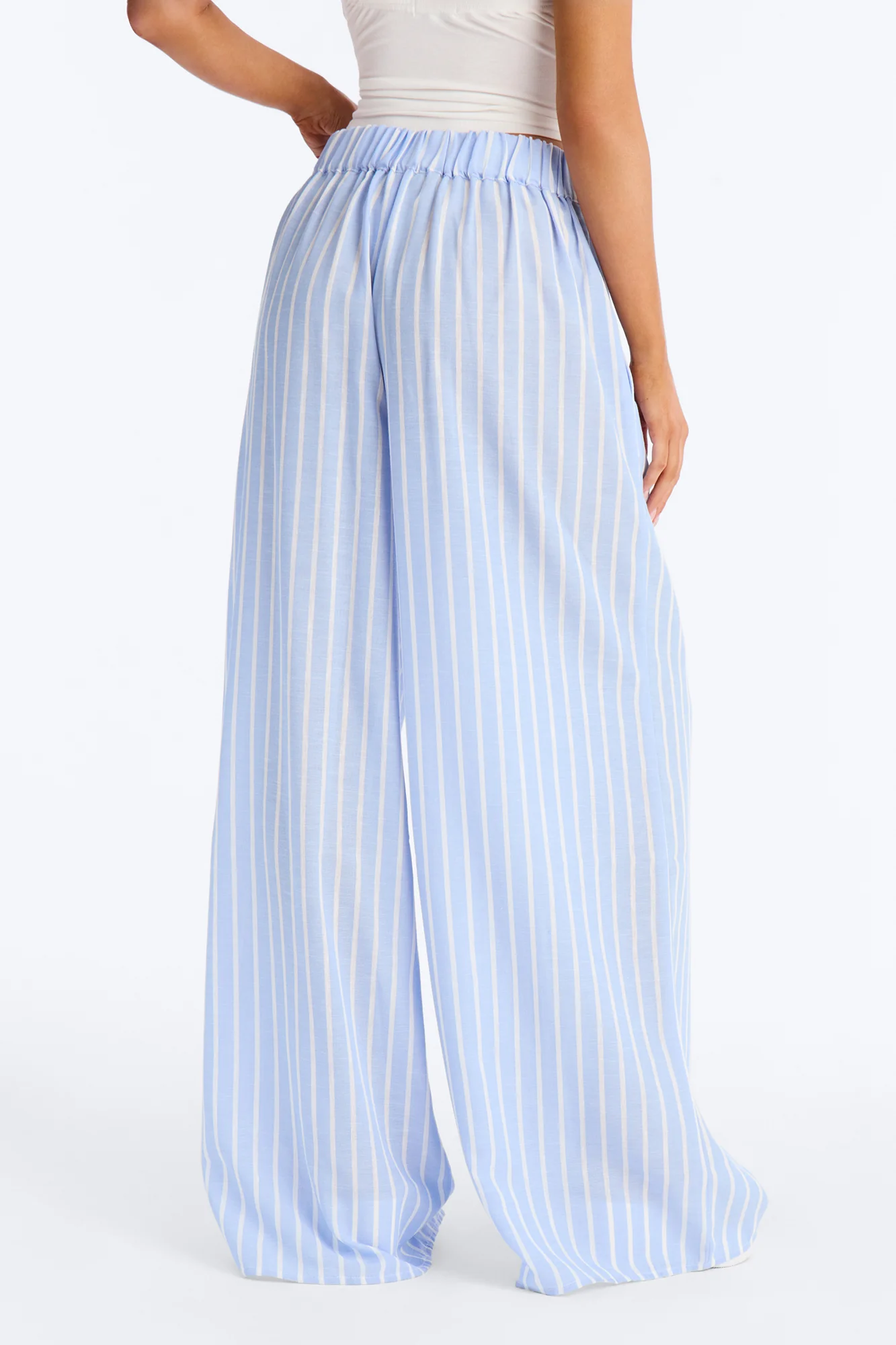 Ella Striped Linen Pant - Blue - Image 3