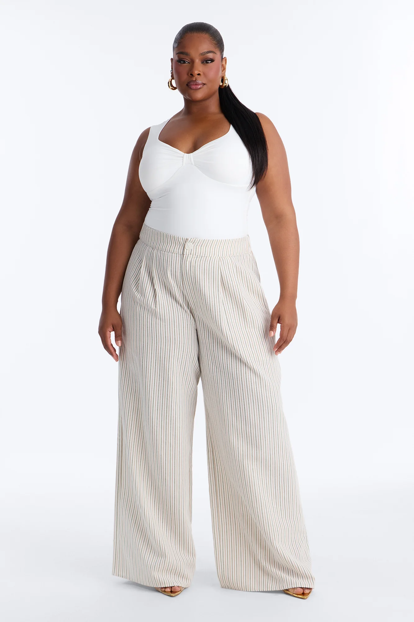 Ella Striped Linen Pant - Natural - Image 5