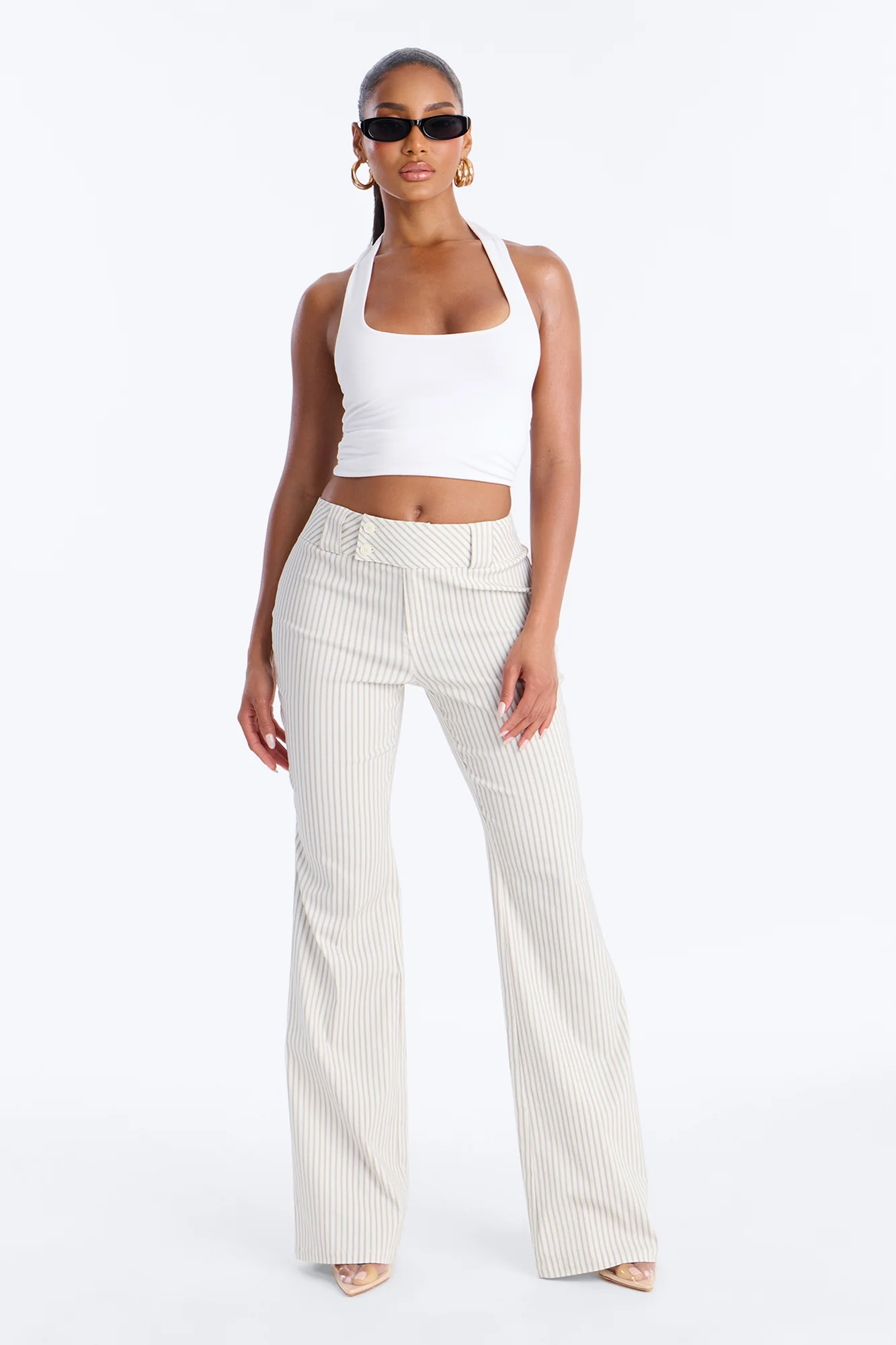 Elle Low Rise Straight Leg Pant - Ivory/combo