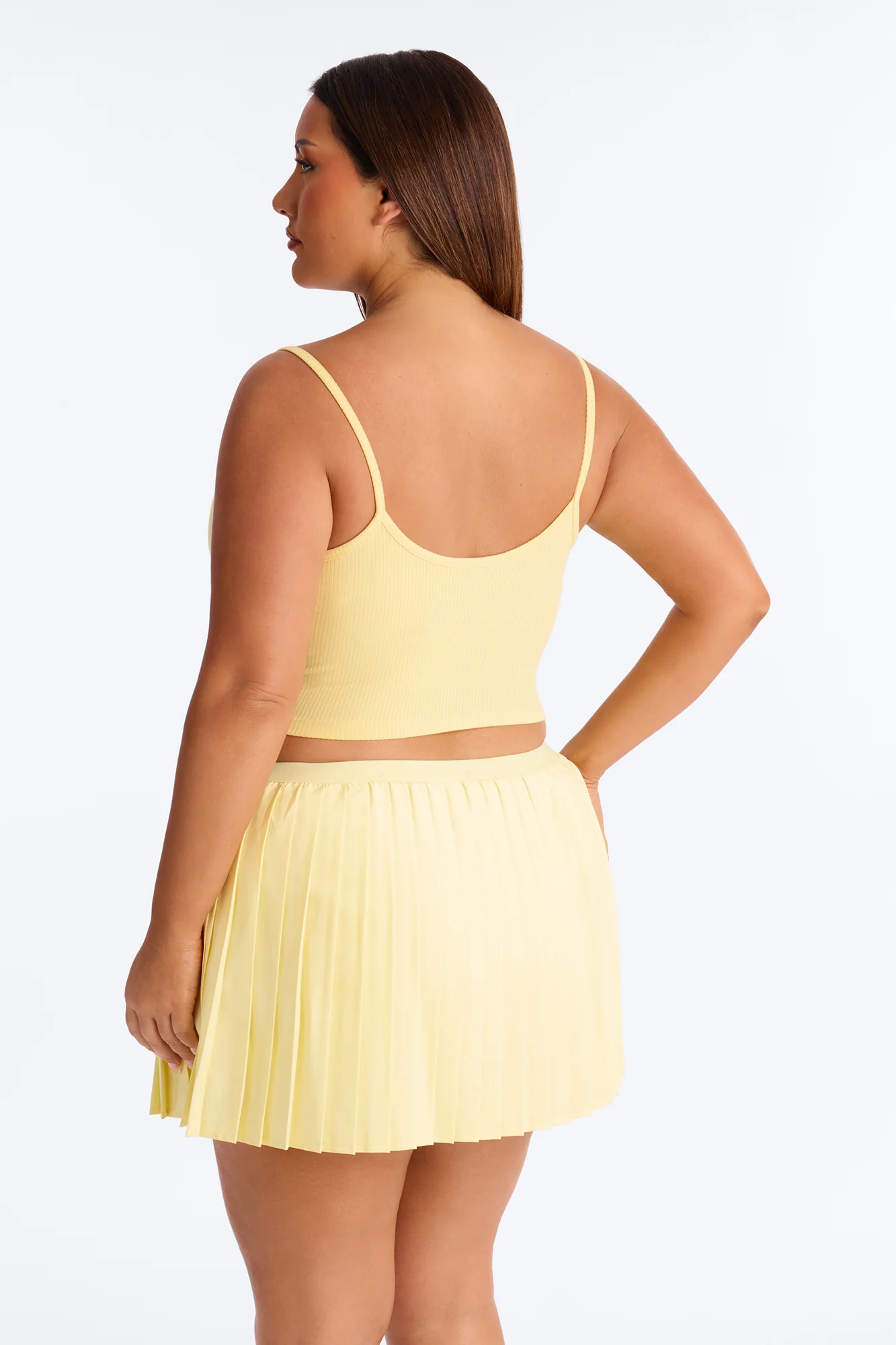 Ellie V Neck Cami Top - Butter Yellow - Image 8