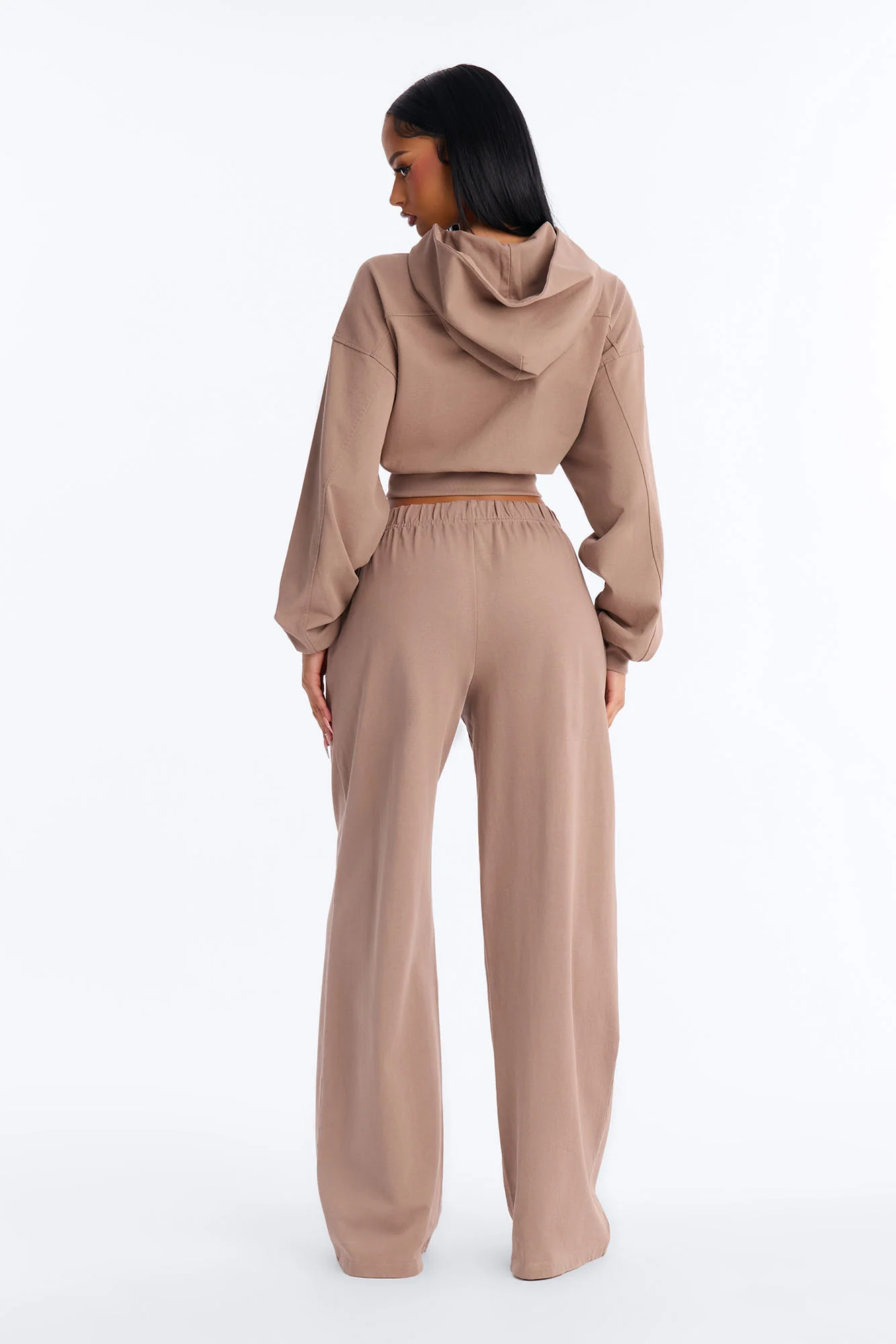 Ellie Wide Leg Pull On Pant - Taupe - Image 3