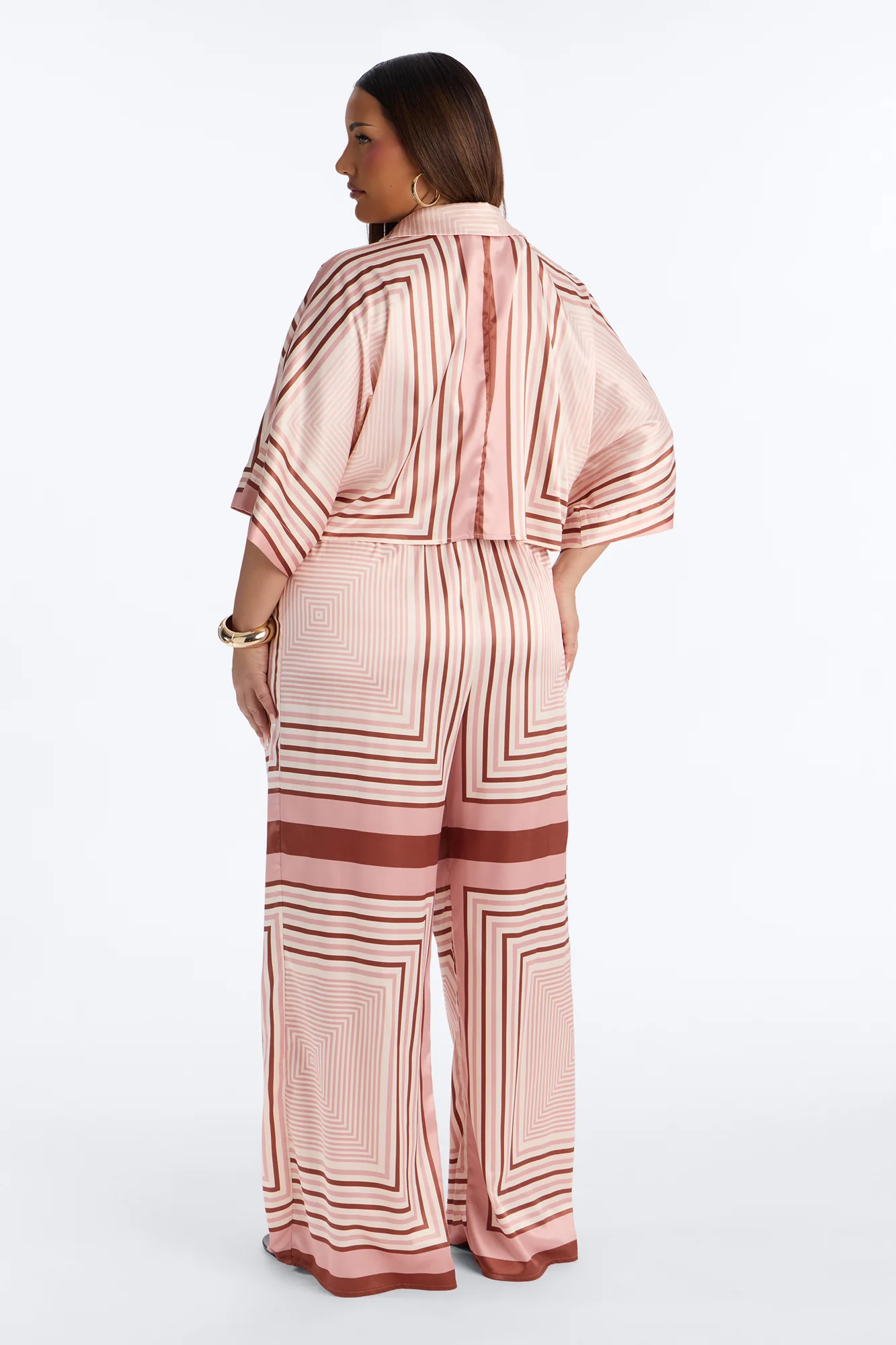 Elora Satin Pant Set - Pink/combo - Image 8