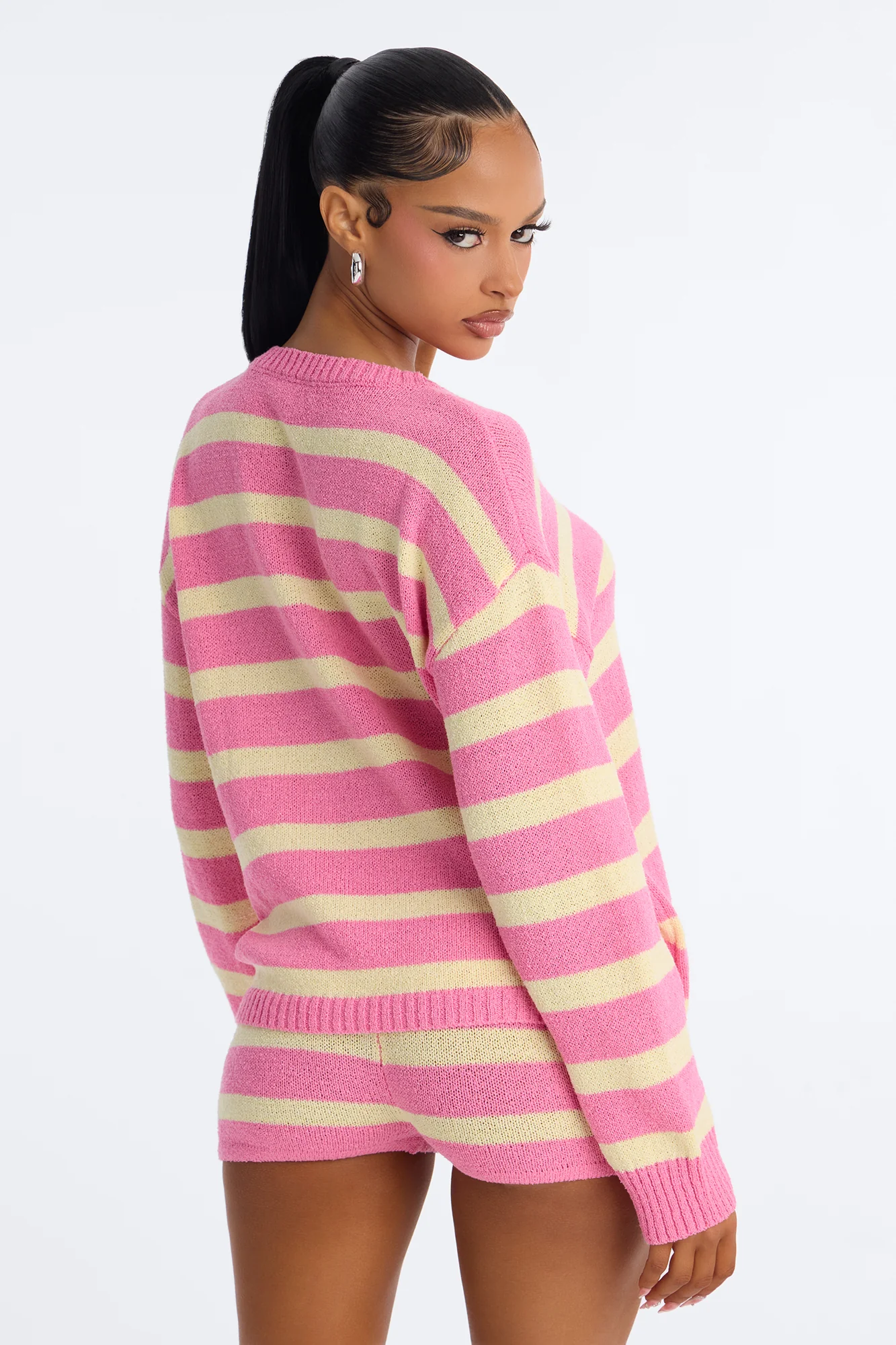 Emely Striped Crochet Short Set - Pink/combo - Image 4