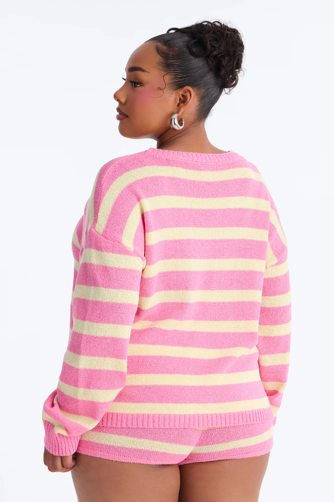Emely Striped Crochet Short Set - Pink/combo - Image 8