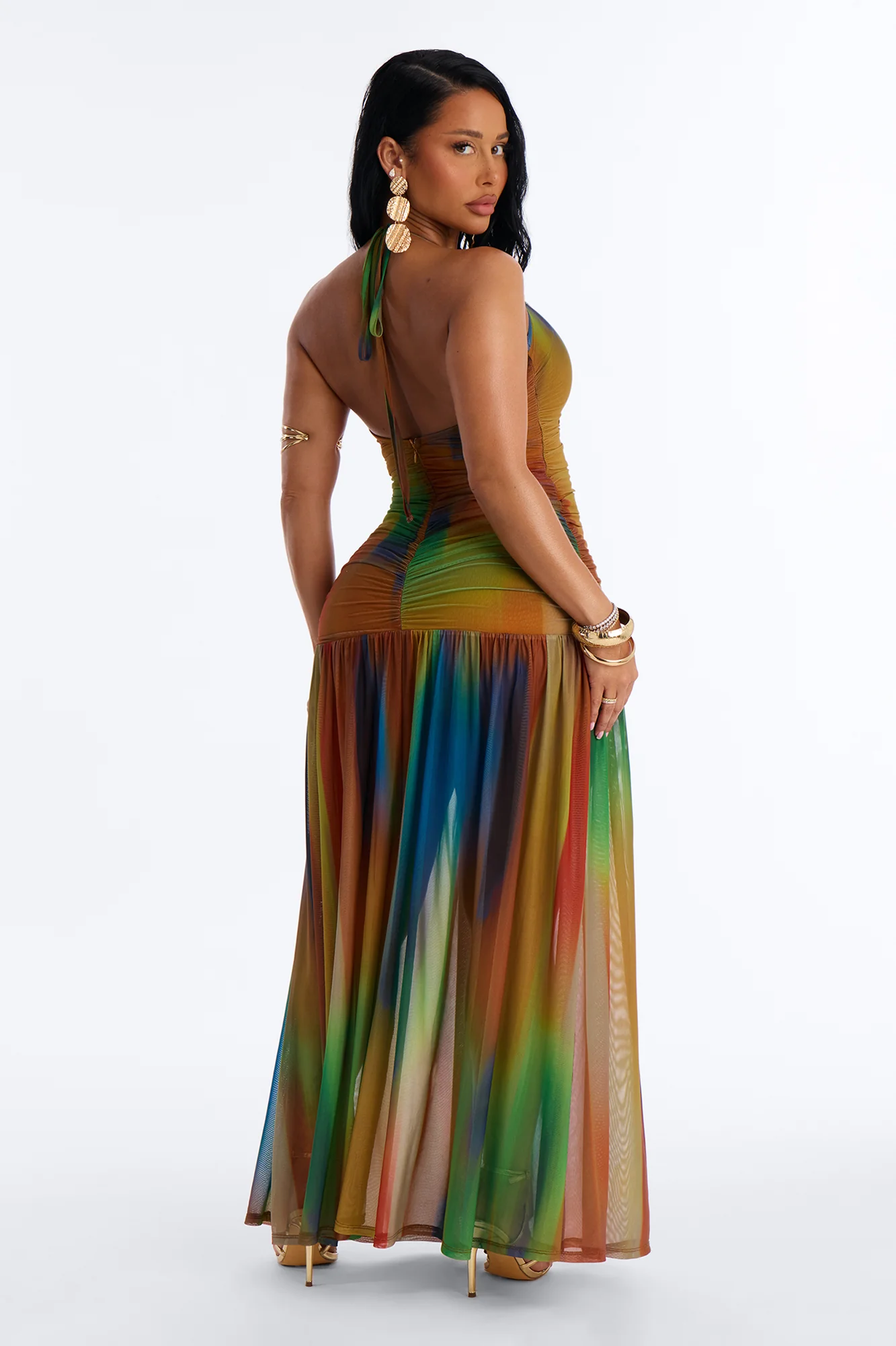 Emma Ombre Mesh Maxi Dress - Multi Color - Image 4