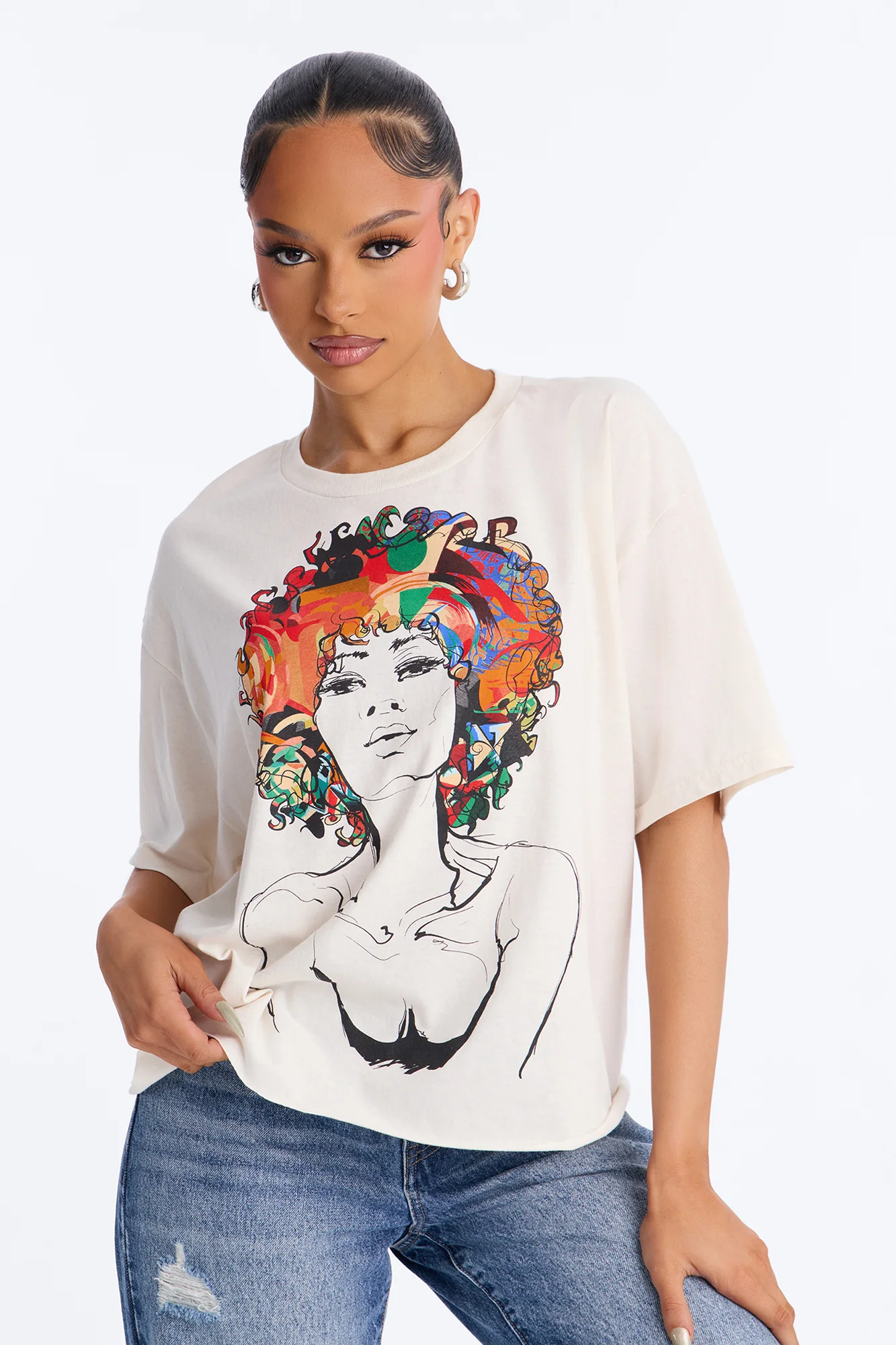 Empowered Women Oversized Tee - Off White