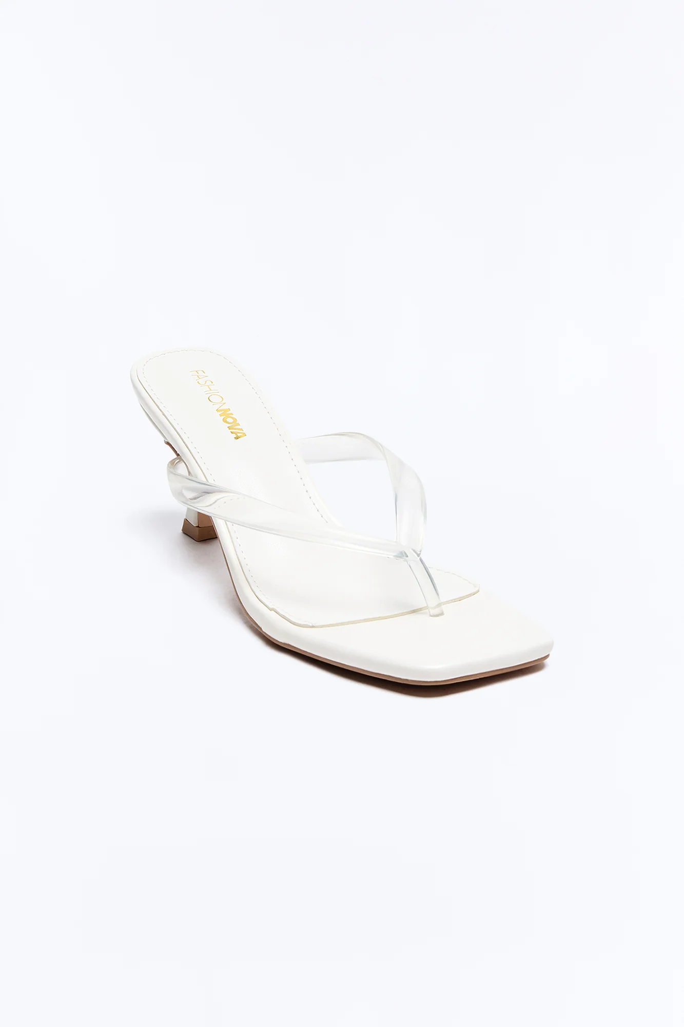 Energy Clear Strap Thong Heels - White - Image 4