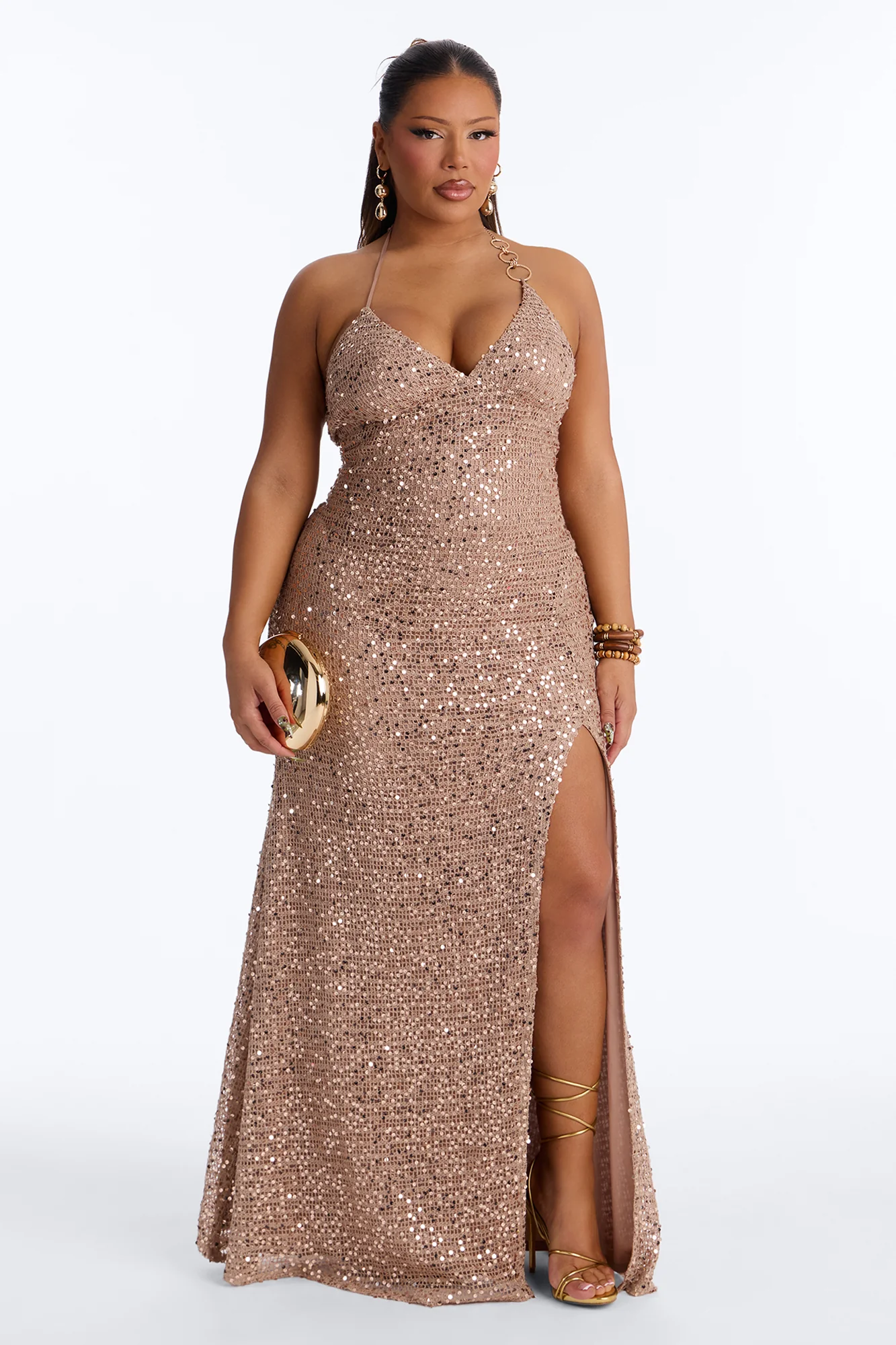 Esme Sequin Gown Maxi - Mocha - Image 6
