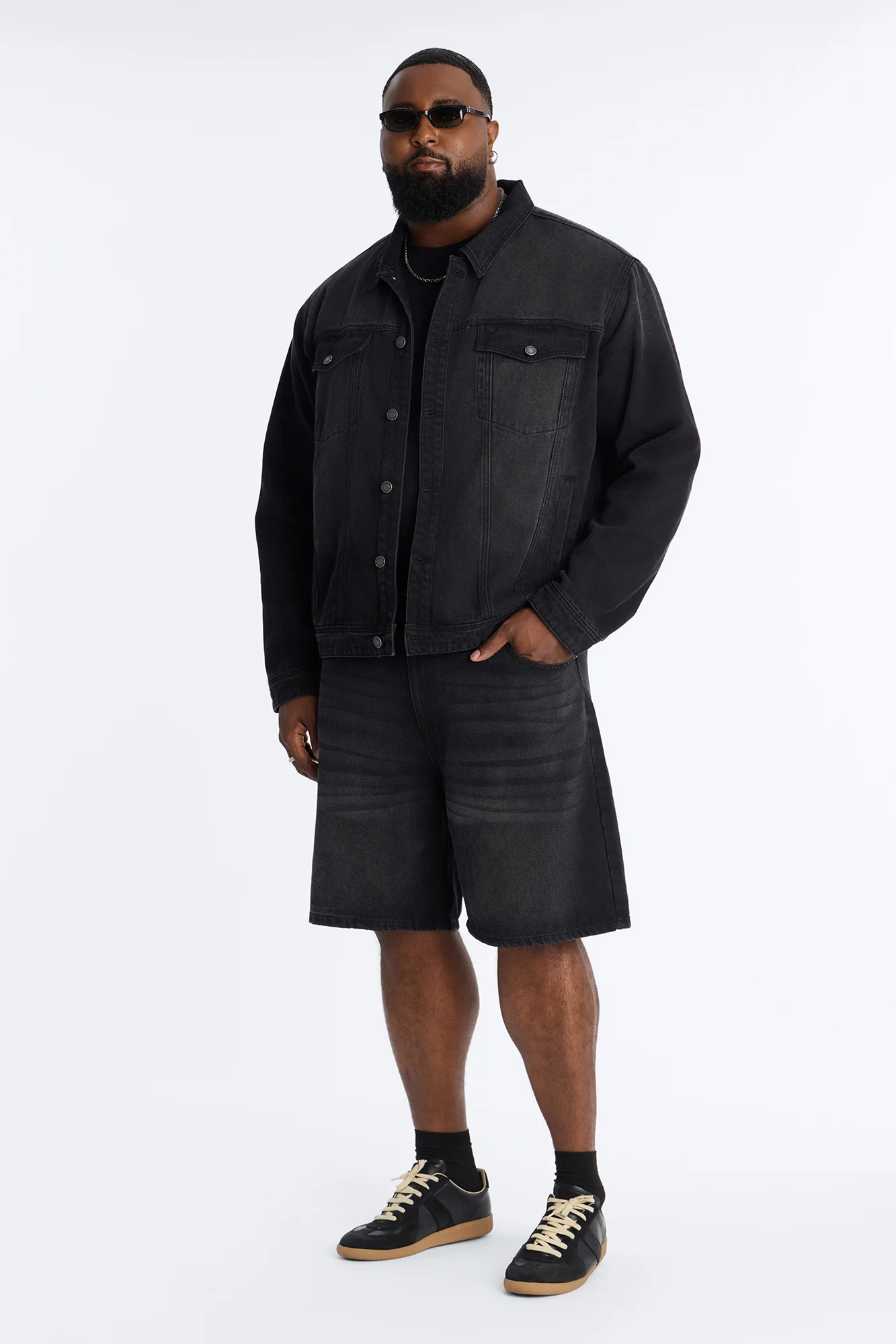 Essential Denim Trucker Jacket - Black Wash - Image 5