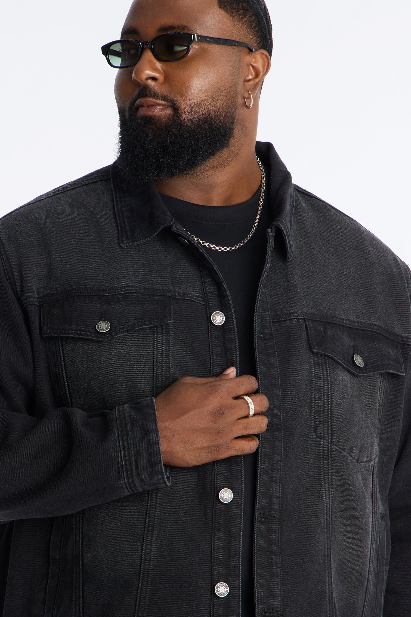 Essential Denim Trucker Jacket - Black Wash - Image 6