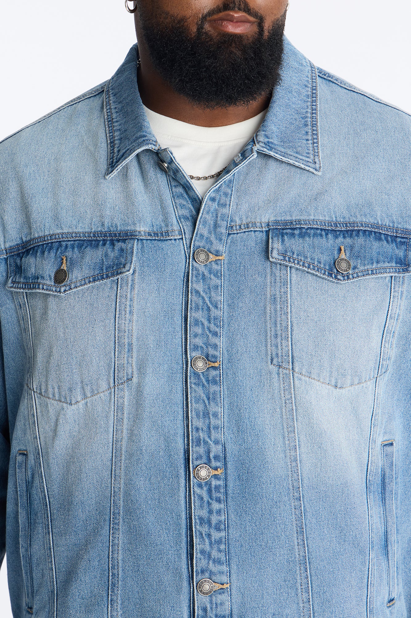 Essential Denim Trucker Jacket - Medium Blue Wash - Image 4