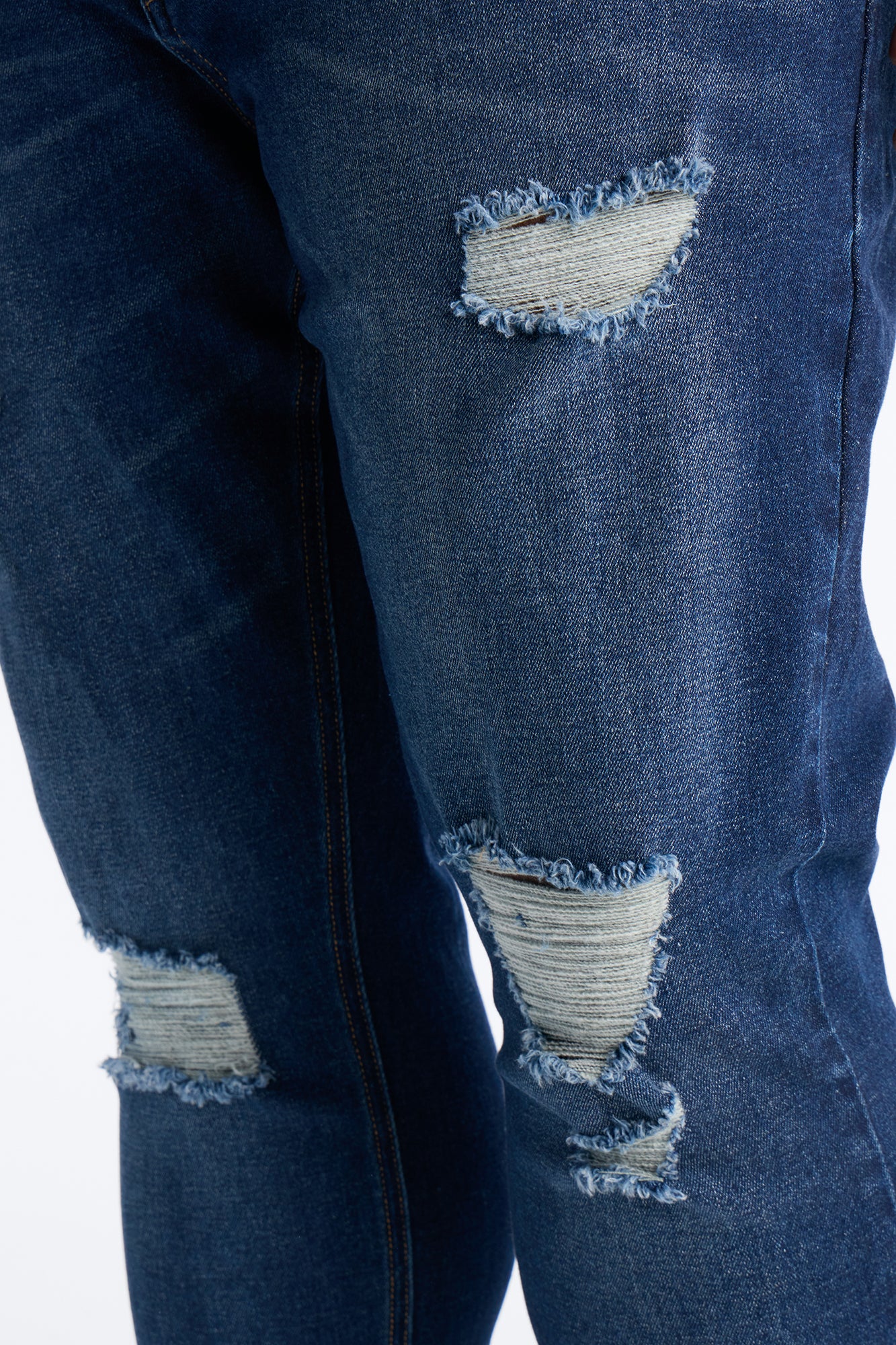 Essential Destroyed Skinny Stretch Jean - Dark Wash - Image 8