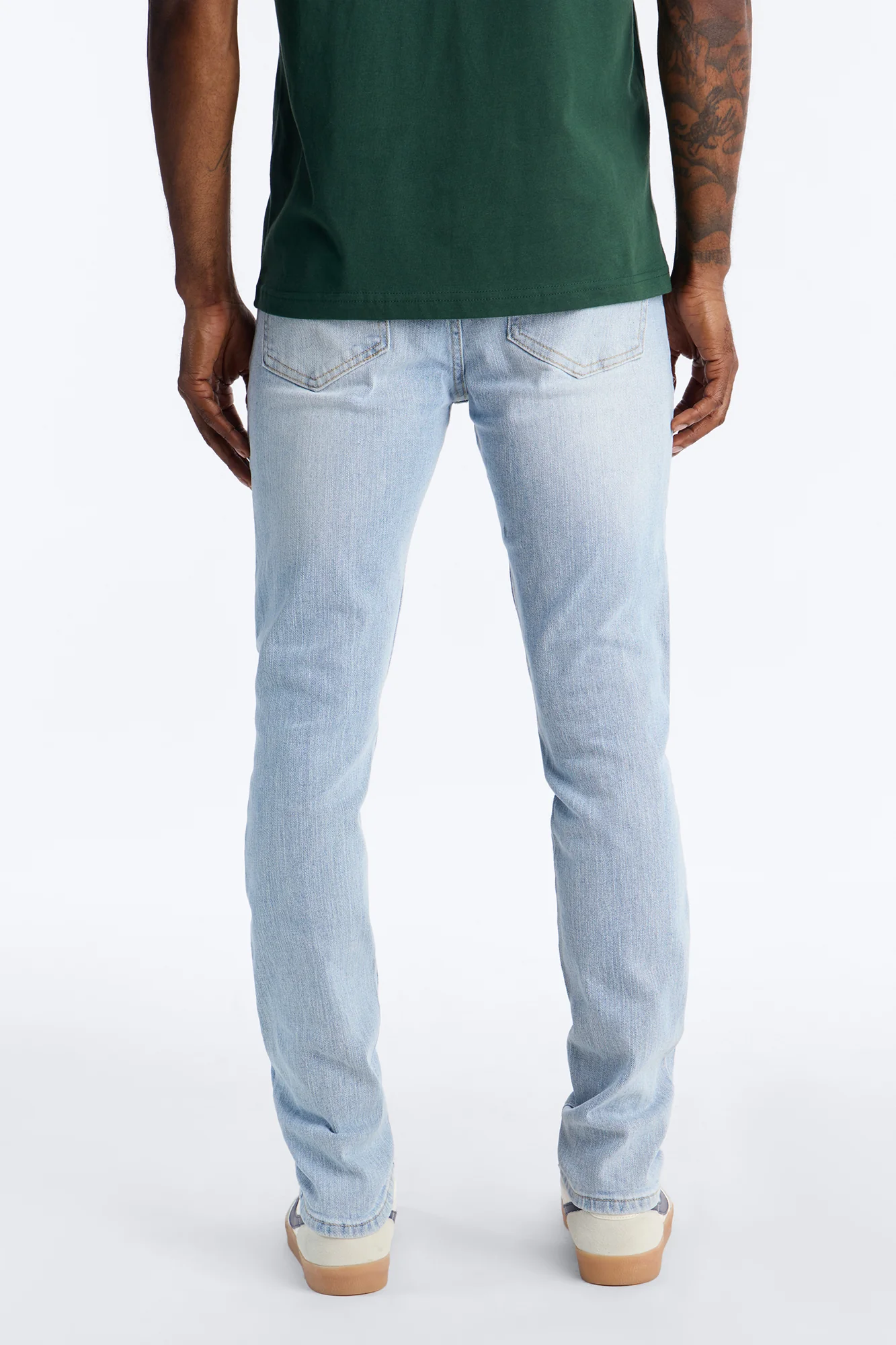 Essential Destroyed Skinny Stretch Jean - Light Blue Wash - Image 4
