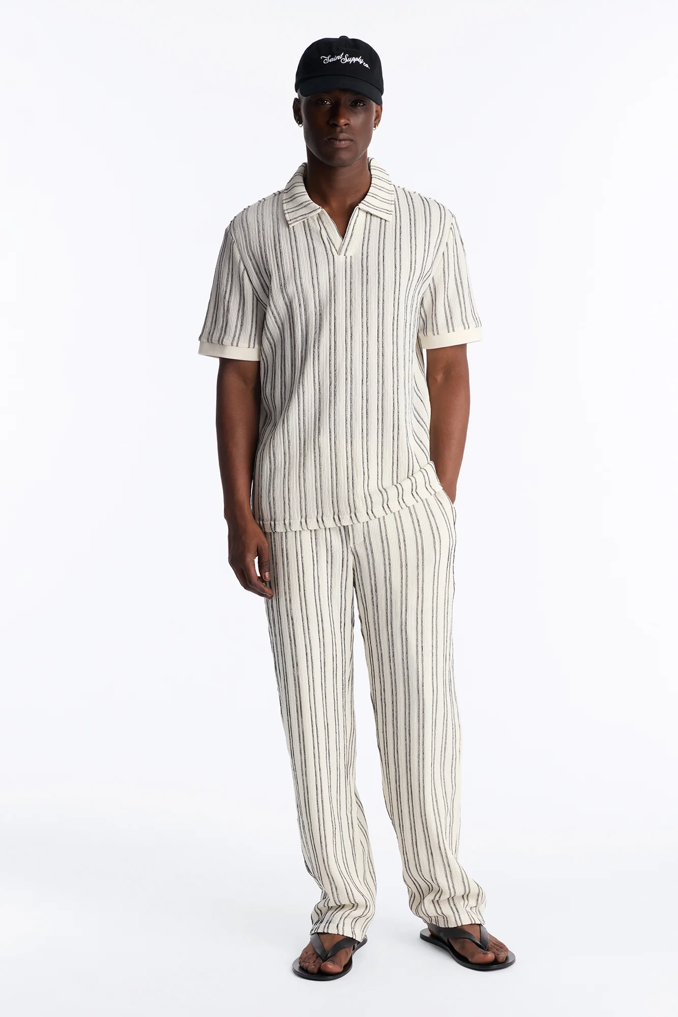 Etched Stripe Polo - White/combo - Image 2