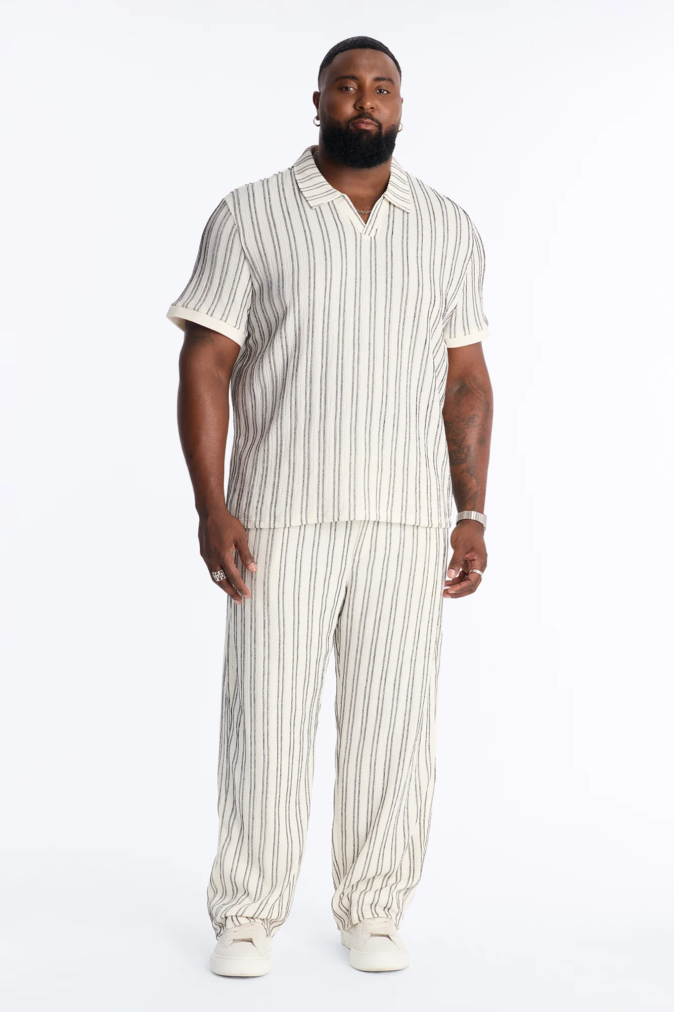 Etched Stripe Polo - White/combo - Image 6