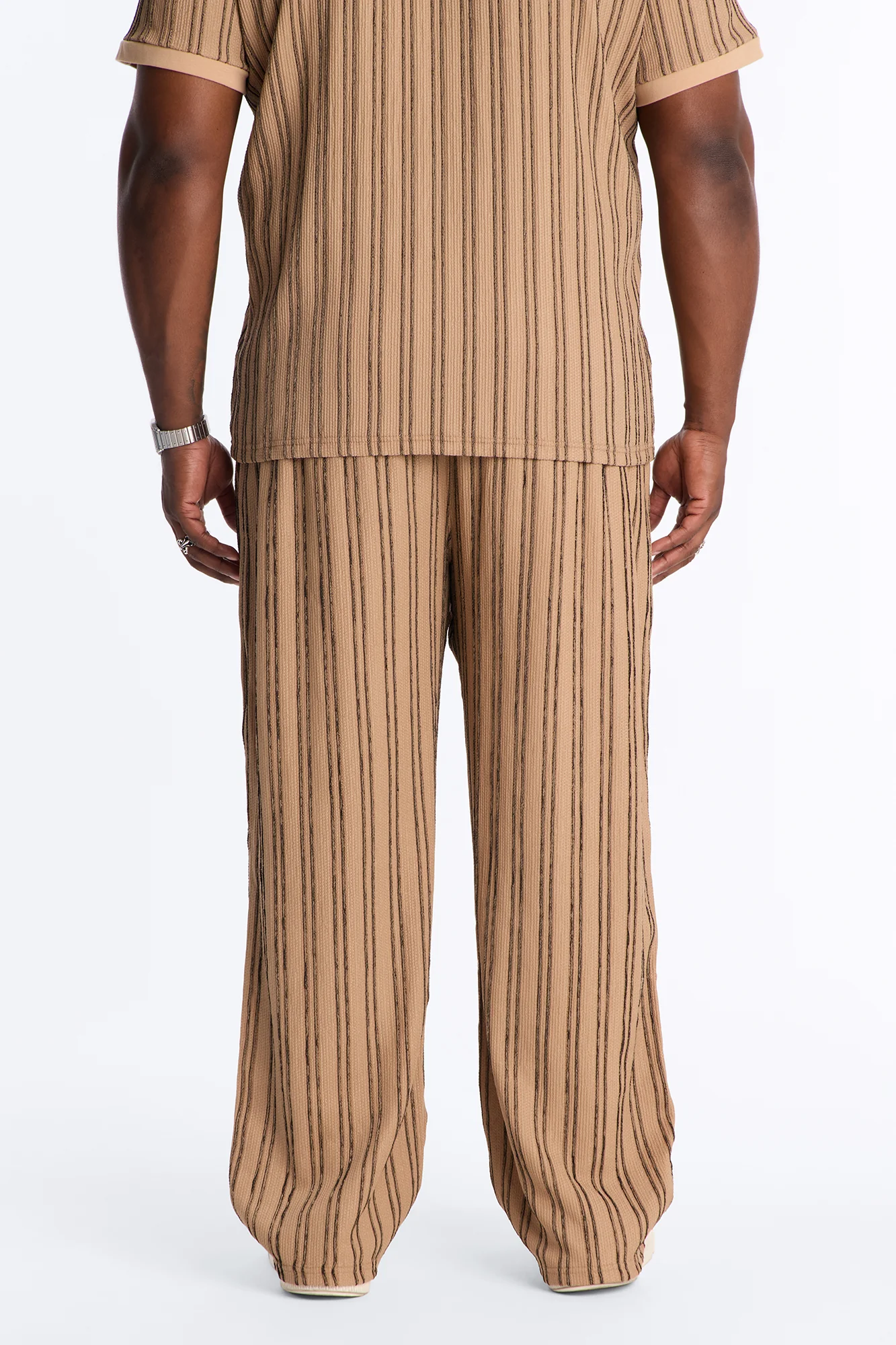 Etched Stripe Relaxed Pant - LightBrown - Image 8