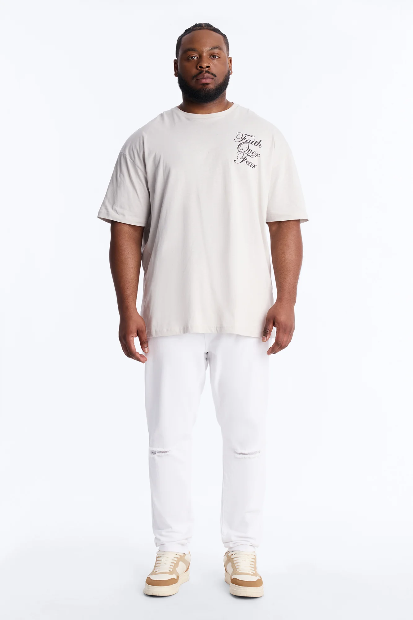 Eternal Faith Over Fear Short Sleeve Tee - Grey - Image 6