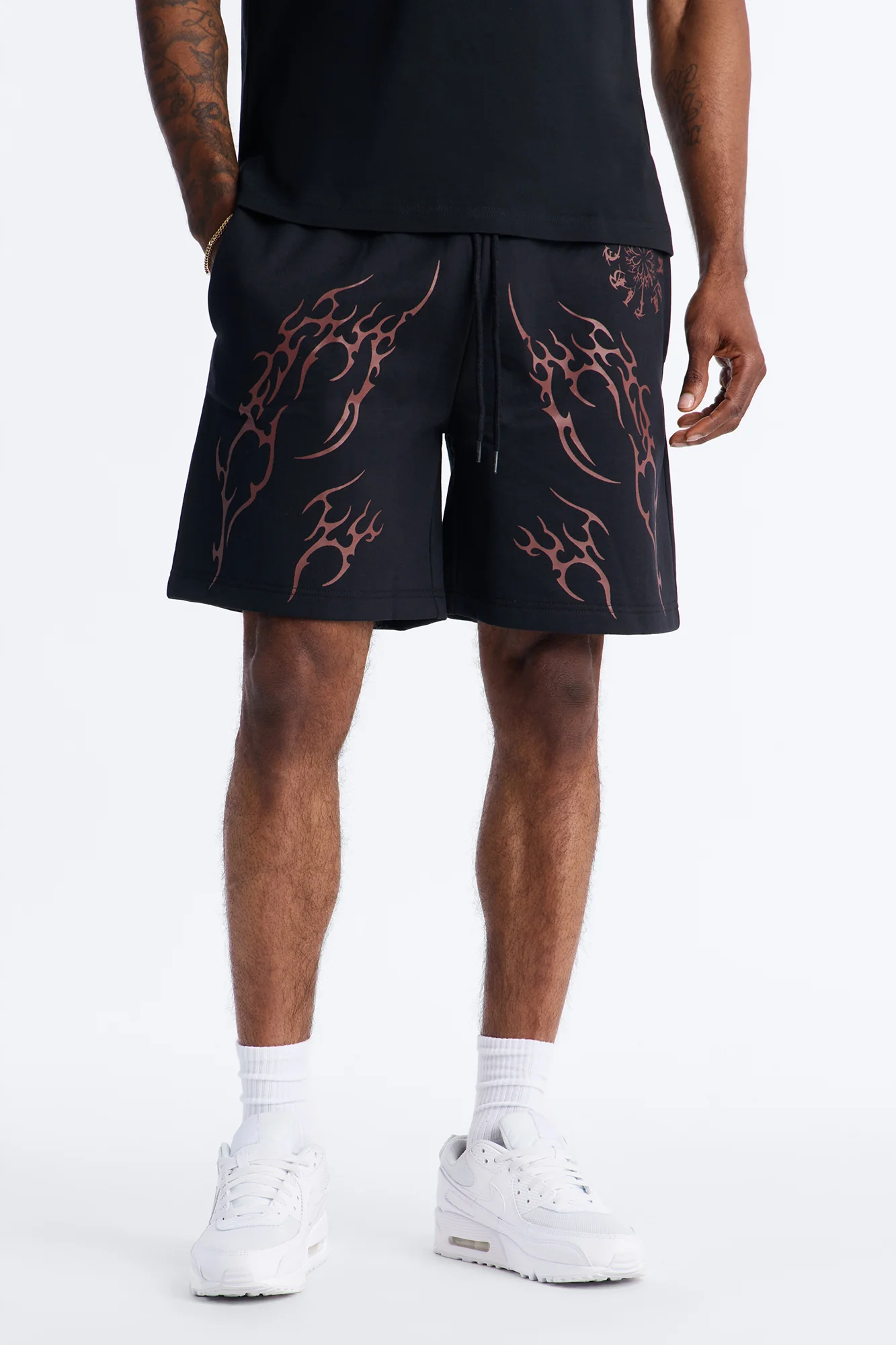 Eternal Fire Sweatshorts - Black - Image 5