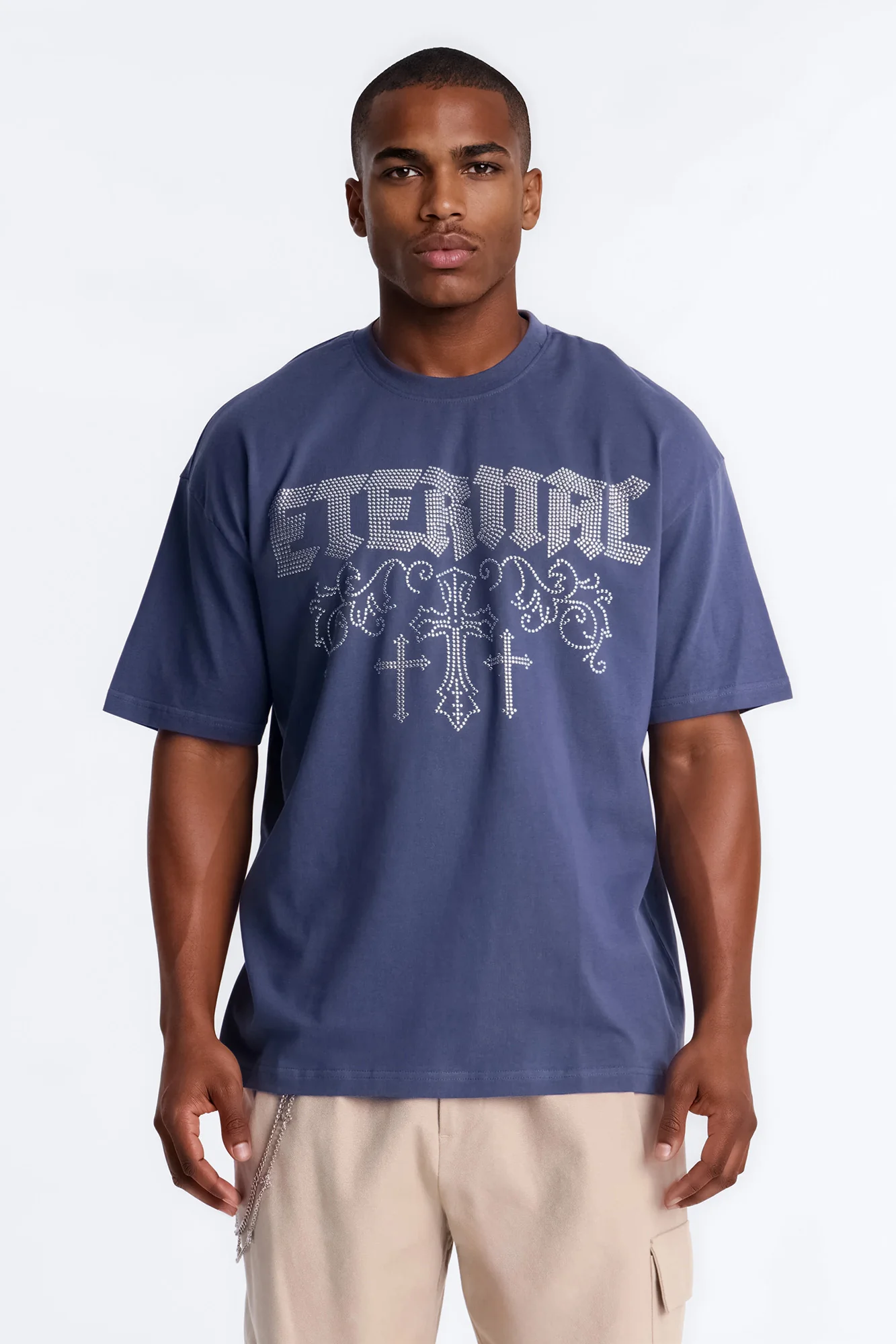 Eternal Salvation Boxy Short Sleeve Tee - Navy