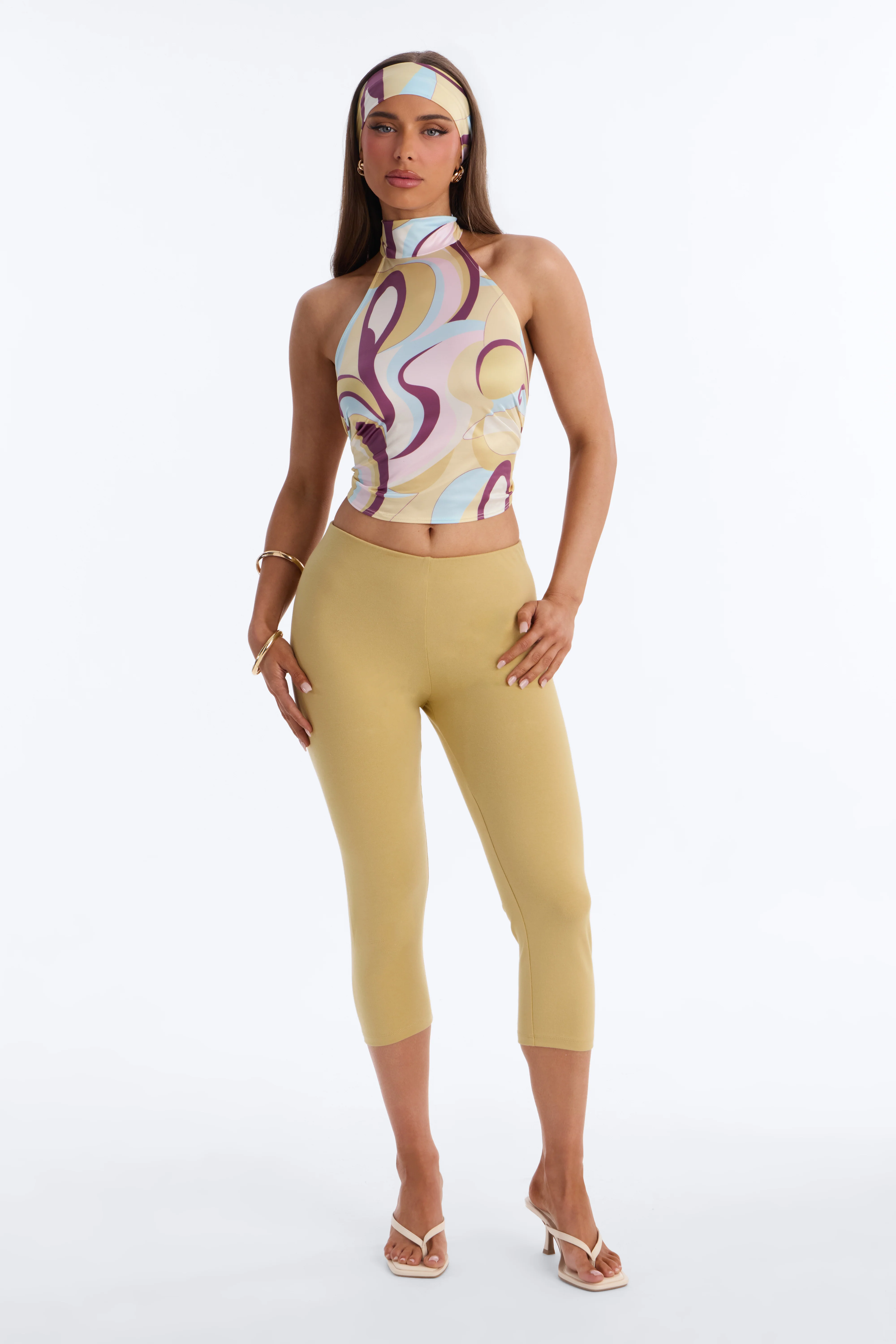 Euro Escape 2 Piece Headband and Halter Top - Yellow/combo - Image 2