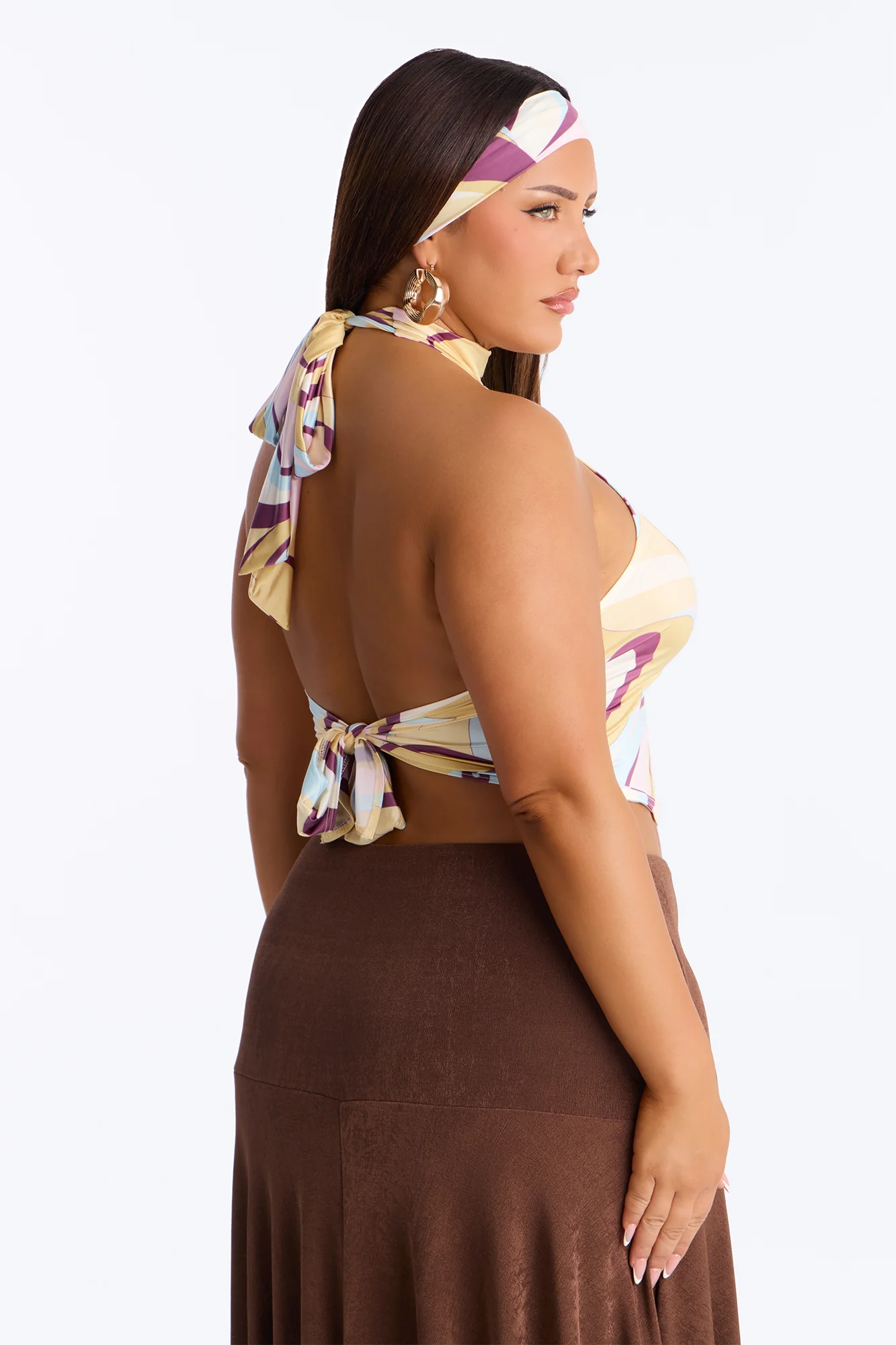 Euro Escape 2 Piece Headband and Halter Top - Yellow/combo - Image 7