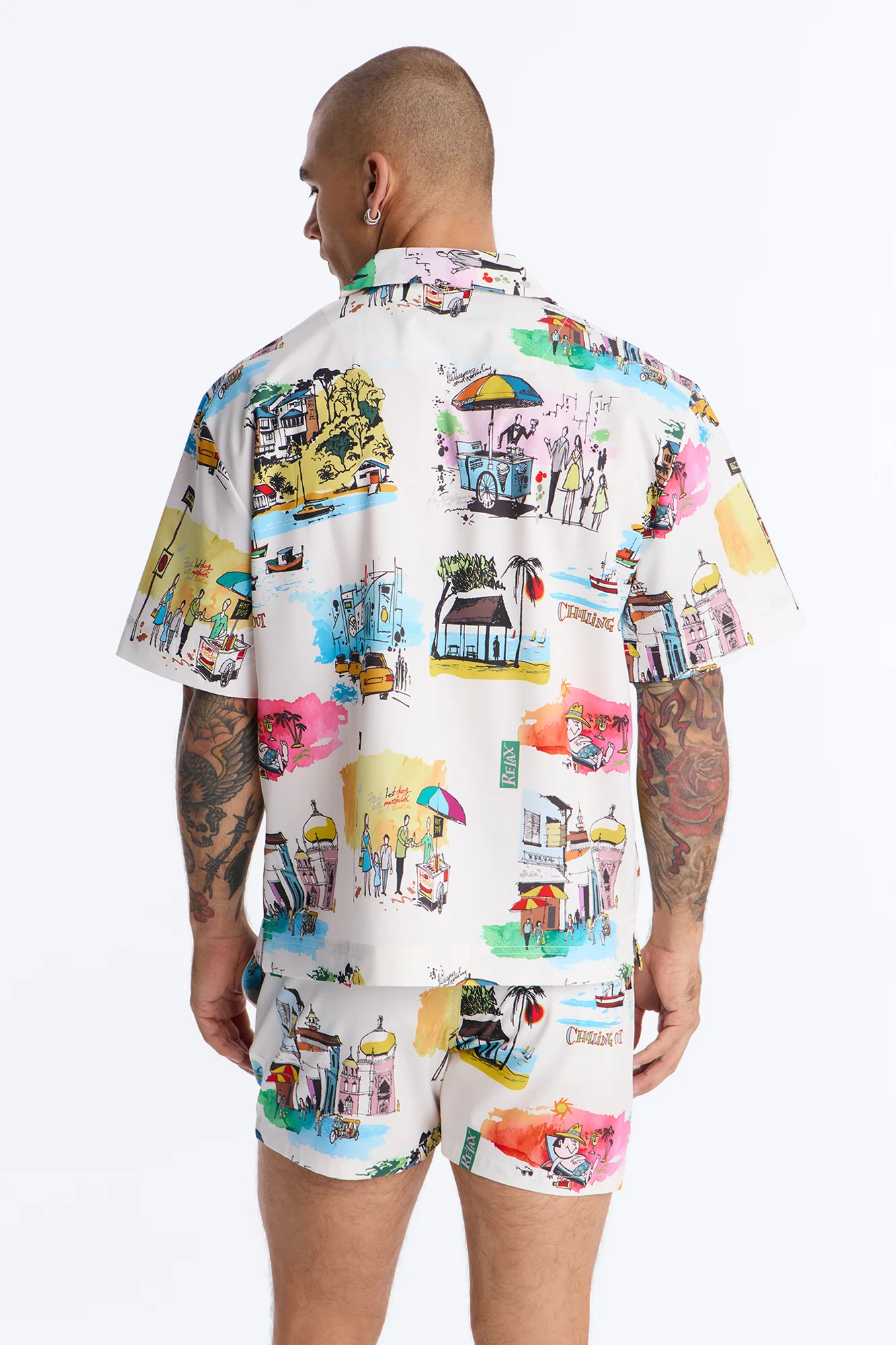 Euro Summer Cuban Collar Shirt - Multi Color - Image 4