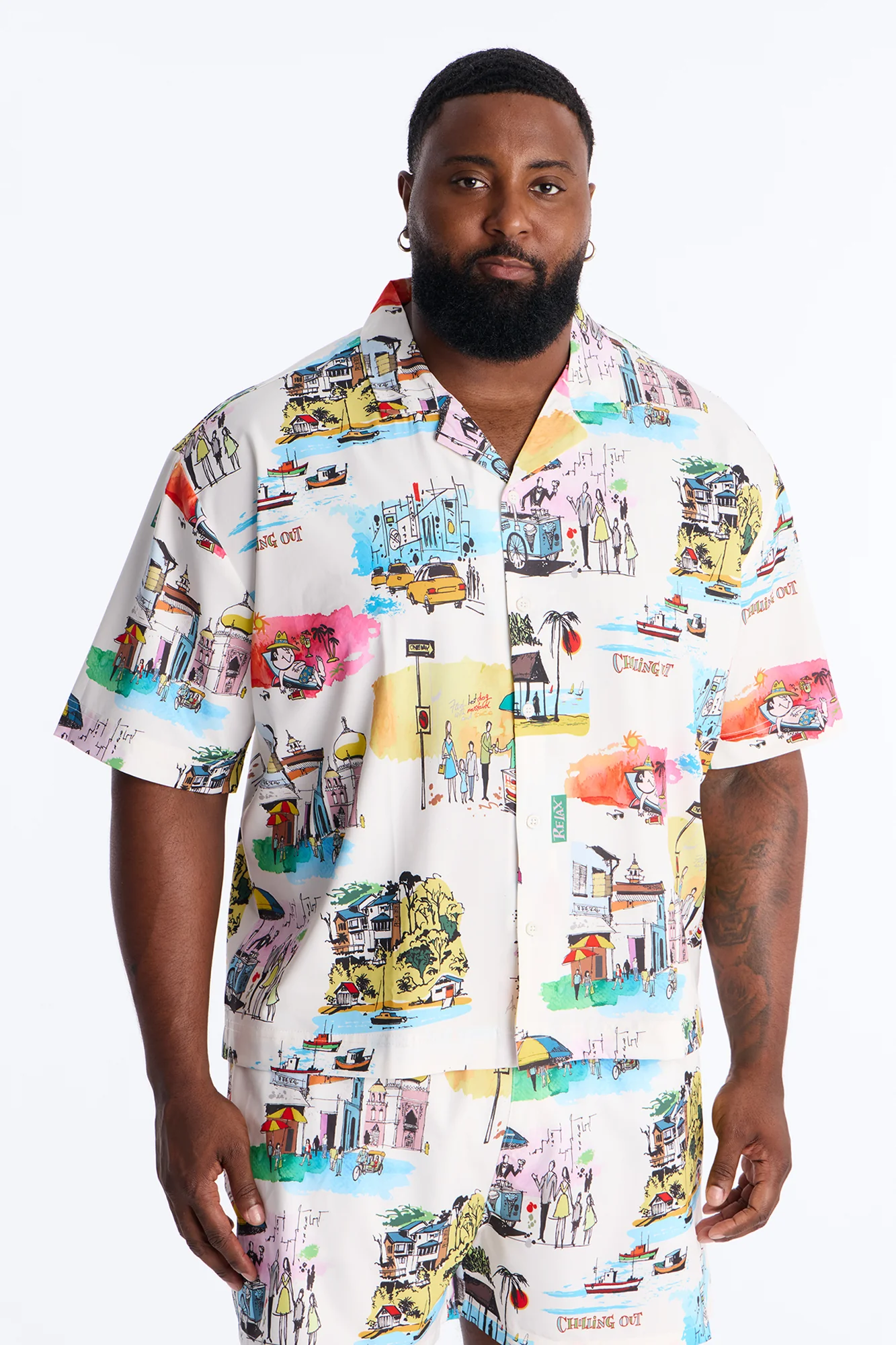 Euro Summer Cuban Collar Shirt - Multi Color - Image 5
