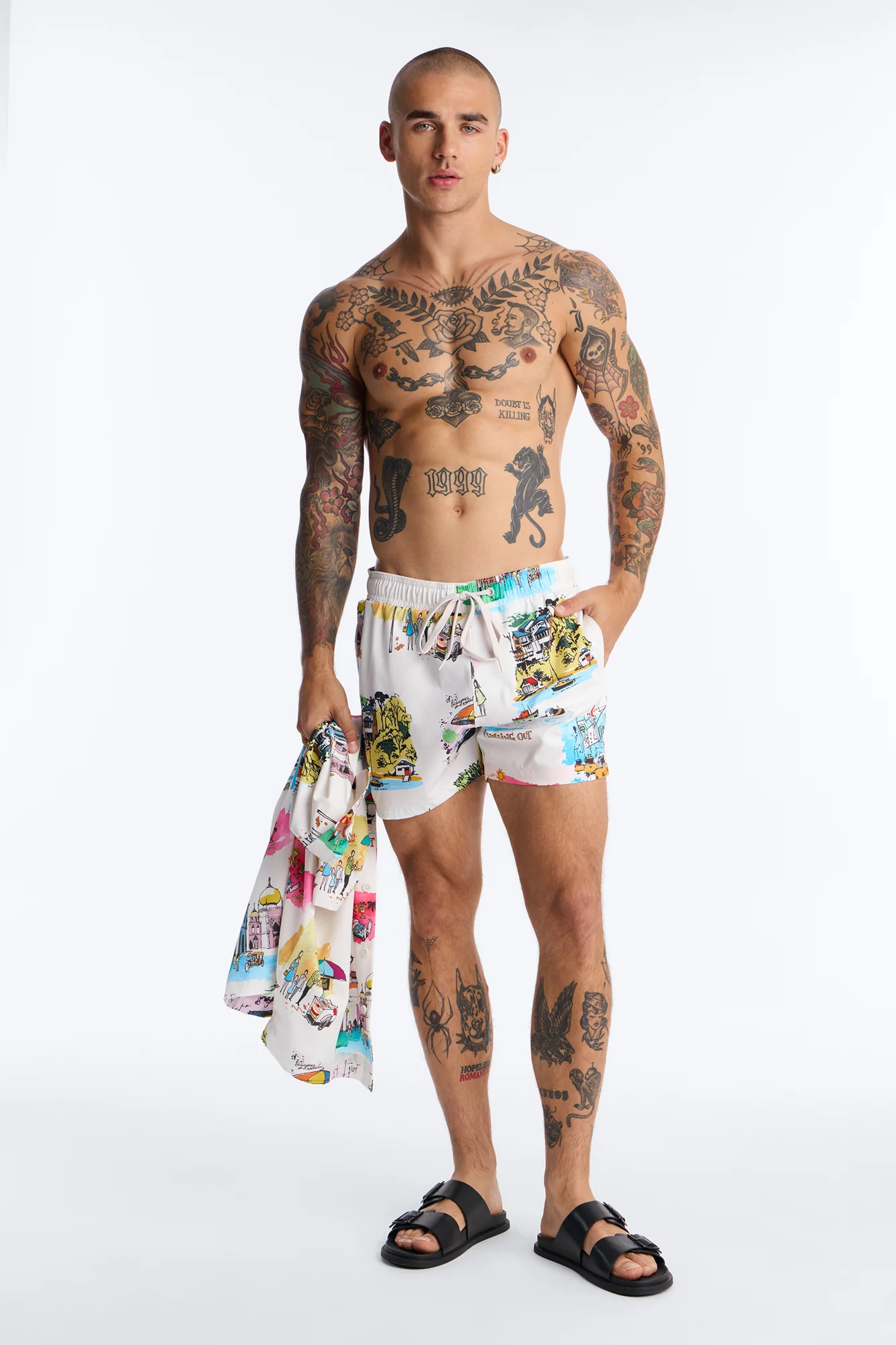 Euro Summer Swim Trunk 4″ - Multi Color - Image 2