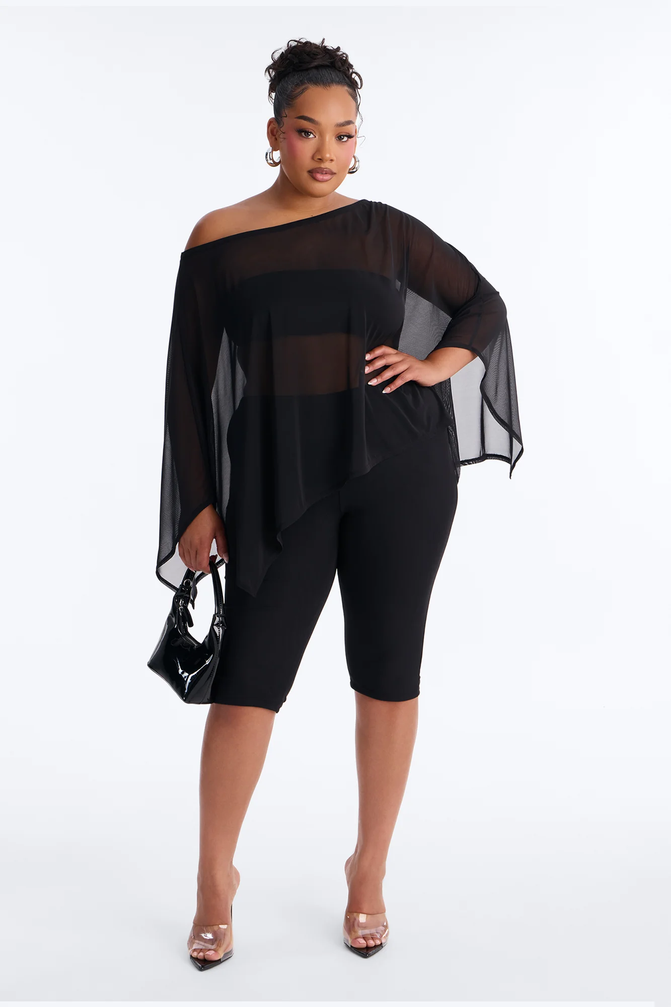 Eva Off Shoulder 3 Piece Capri Set - Black - Image 5