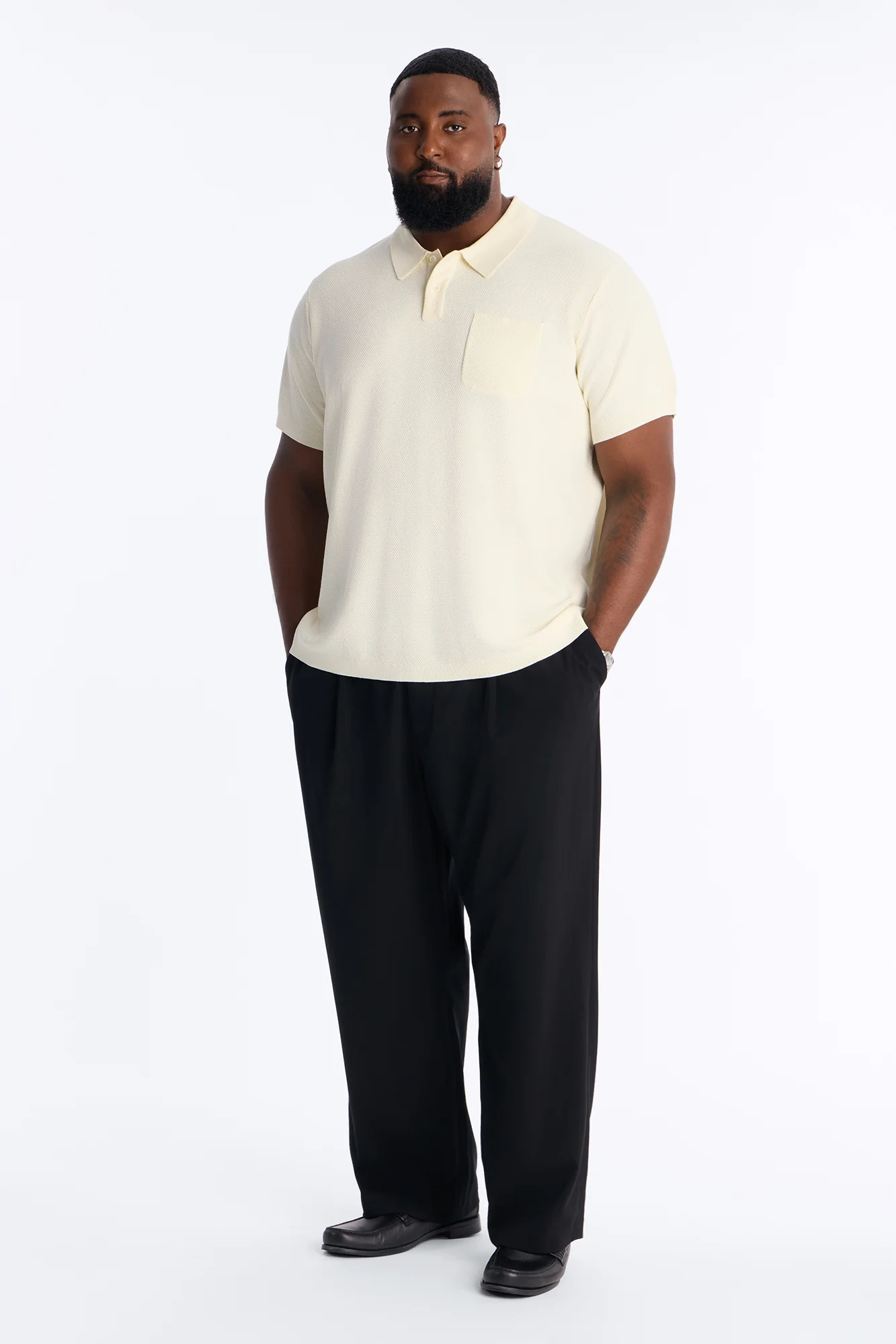 Everyday Pocket Pique Polo - Cream - Image 6