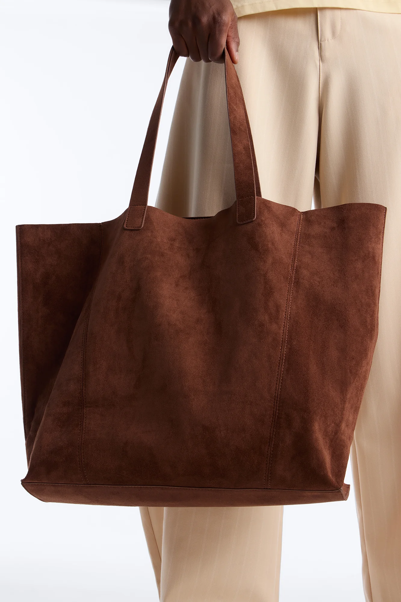 Everyday Suede Tote Bag - Brown - Image 3