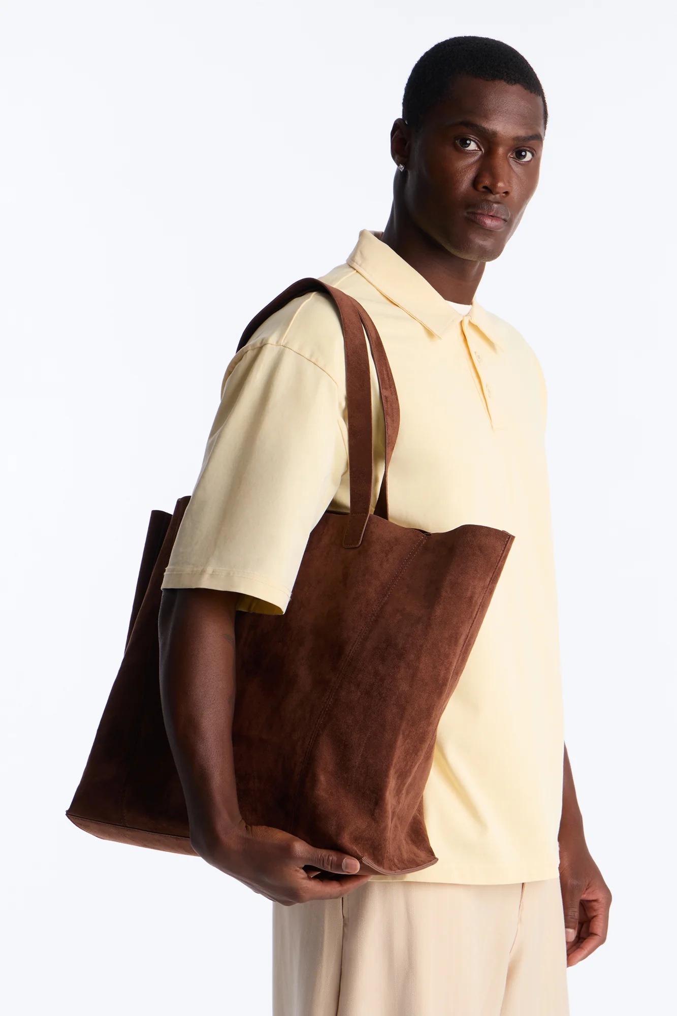 Everyday Suede Tote Bag - Brown - Image 4