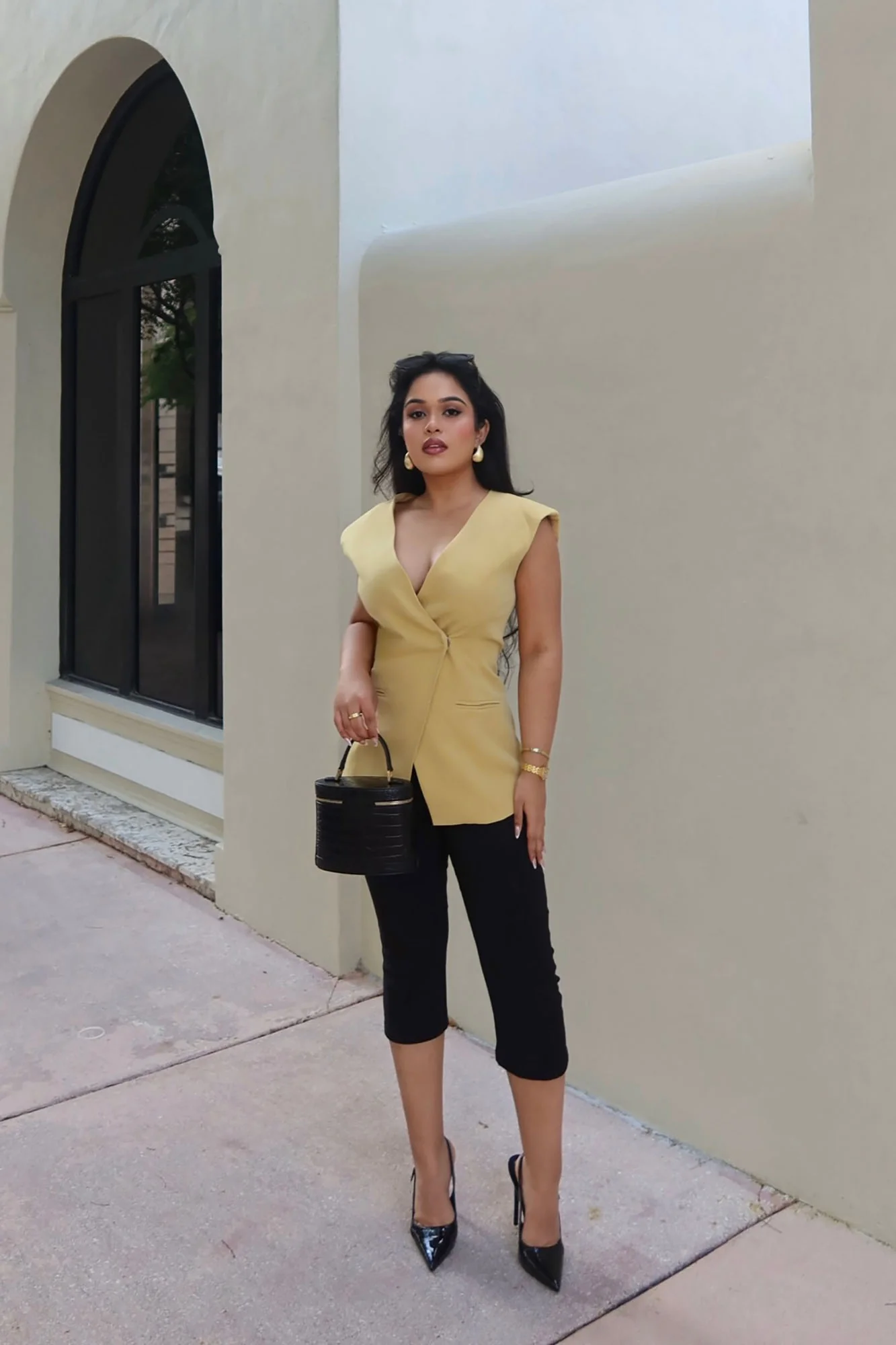 Everything in Order Double Breasted Sleeveless Fitted Blazer - Butter Yellow - Image 5