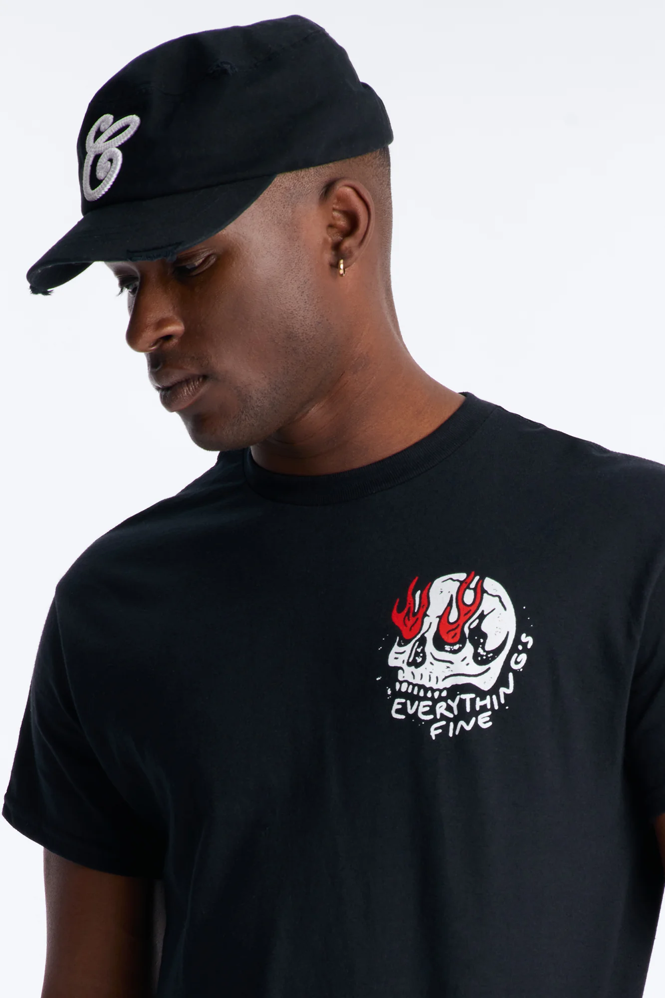 Everything's Fine Short Sleeve Tee - Black - Image 3