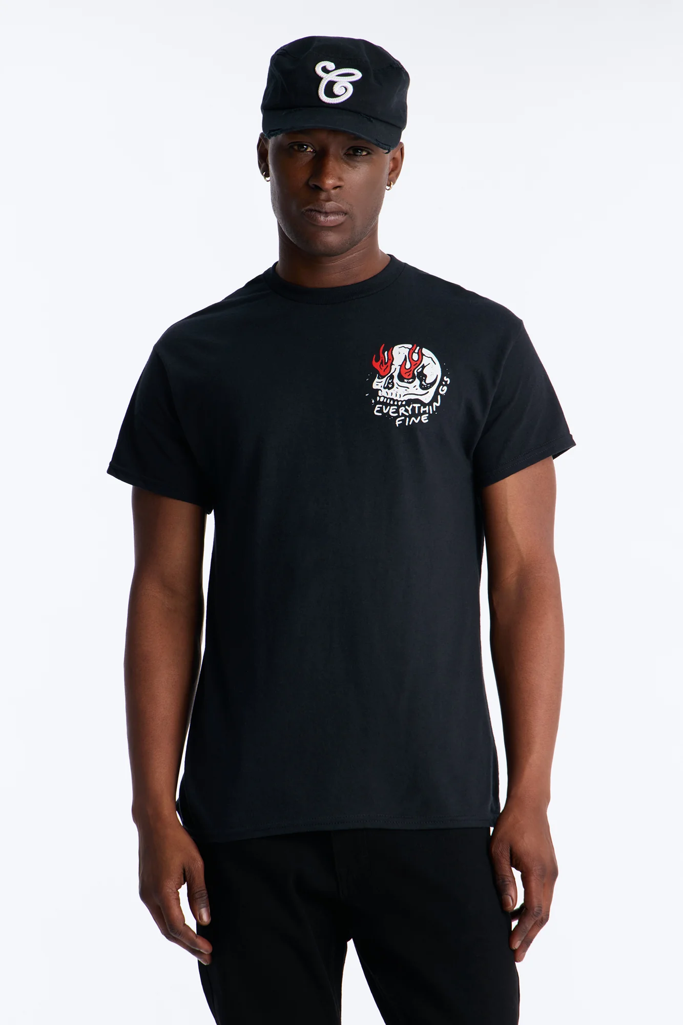Everything's Fine Short Sleeve Tee - Black - Image 4