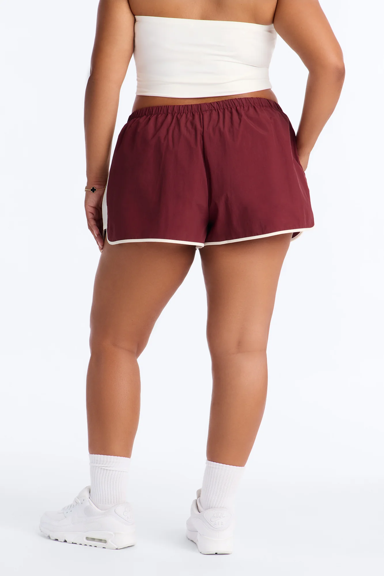 Extra Mile Color Block Windbreaker Short - Burgundy - Image 8