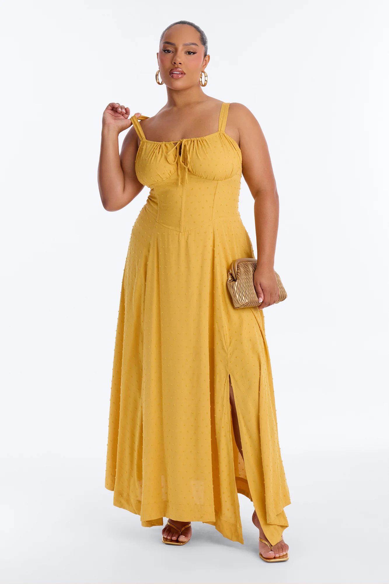 Eyes On Me Linen Maxi Dress - Yellow - Image 5