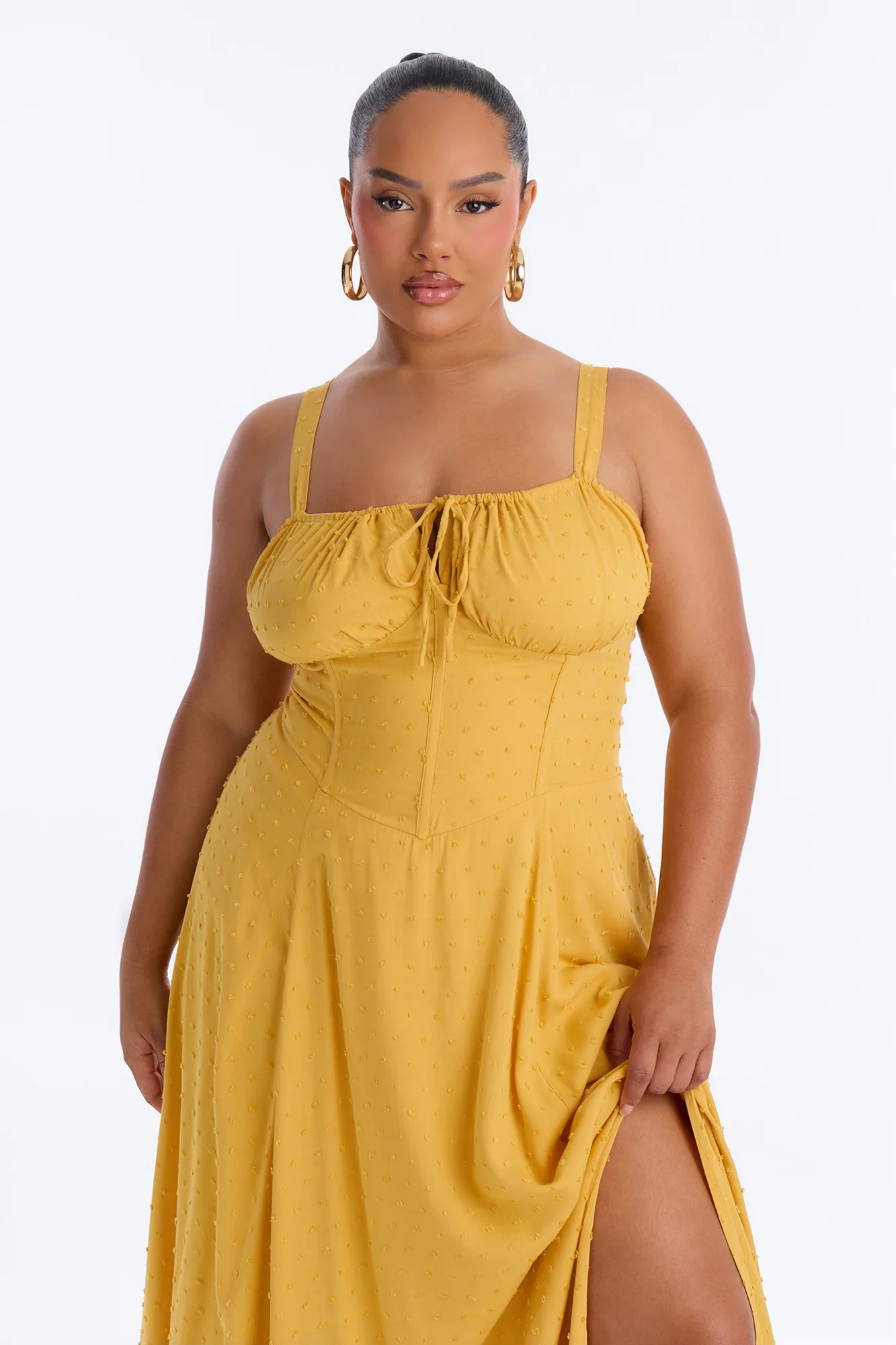 Eyes On Me Linen Maxi Dress - Yellow - Image 6