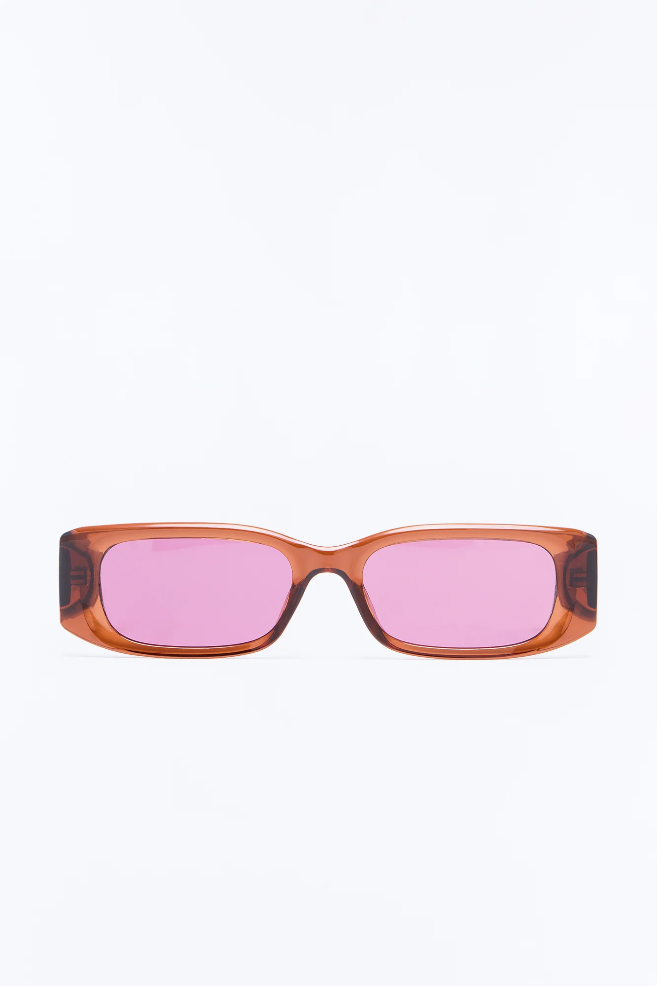 Fadeaway To Eternity Rectangle Sunglasses - Brown