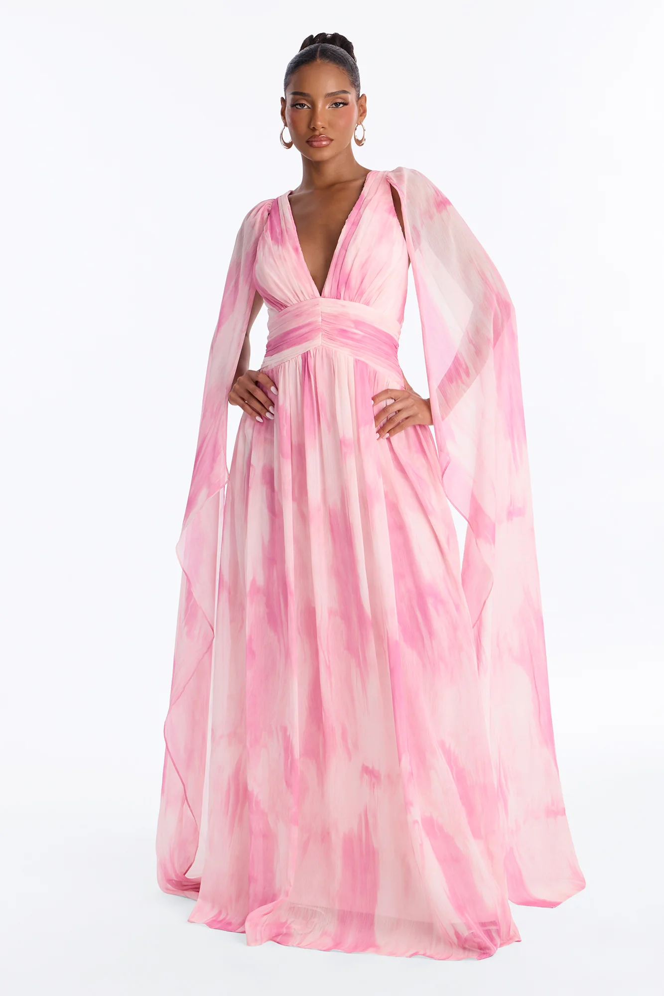 Fairy Energy Draped Gown - Pink/combo