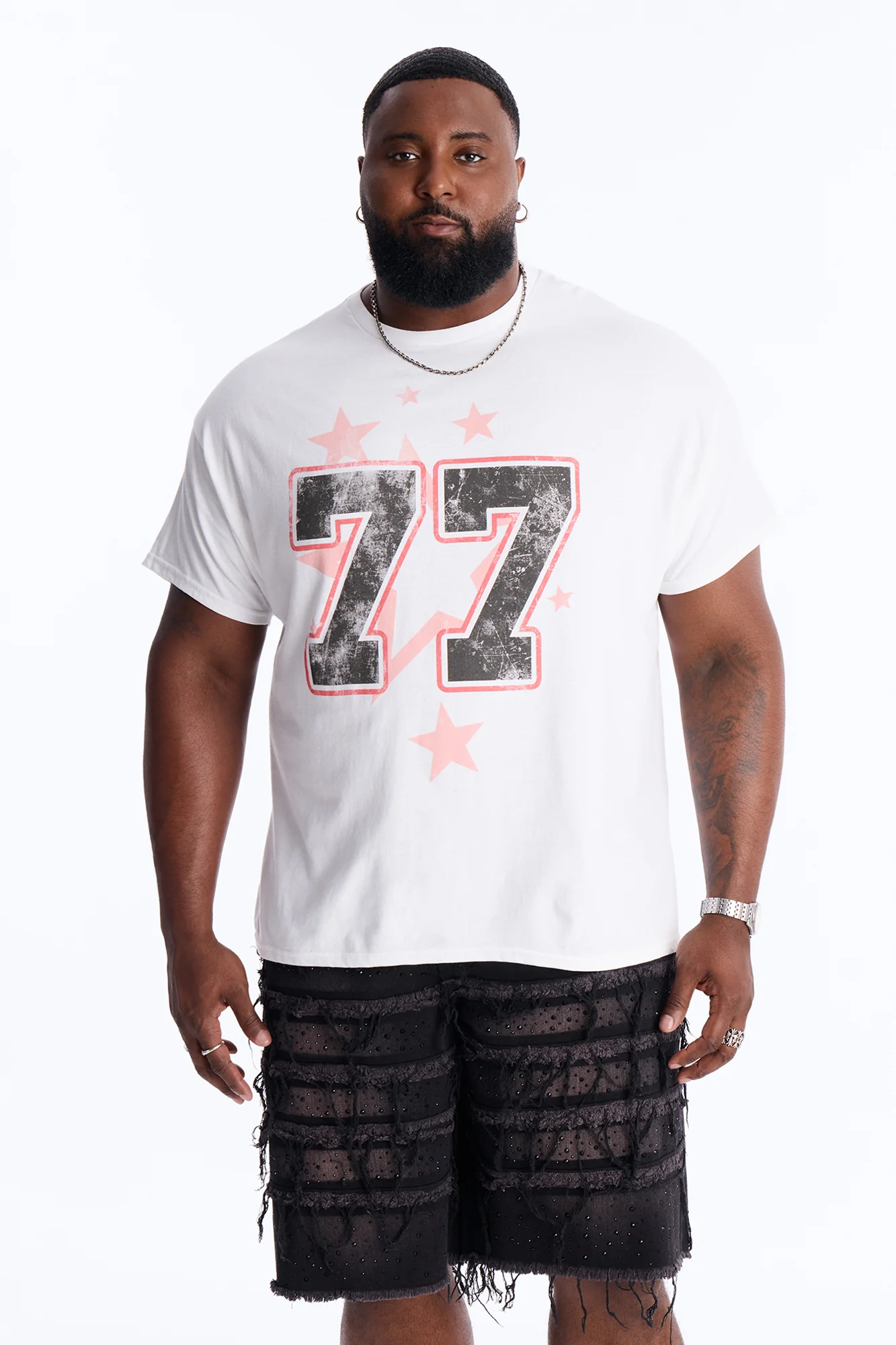 Faith Over Fear 77 Short Sleeve Tee - White - Image 5