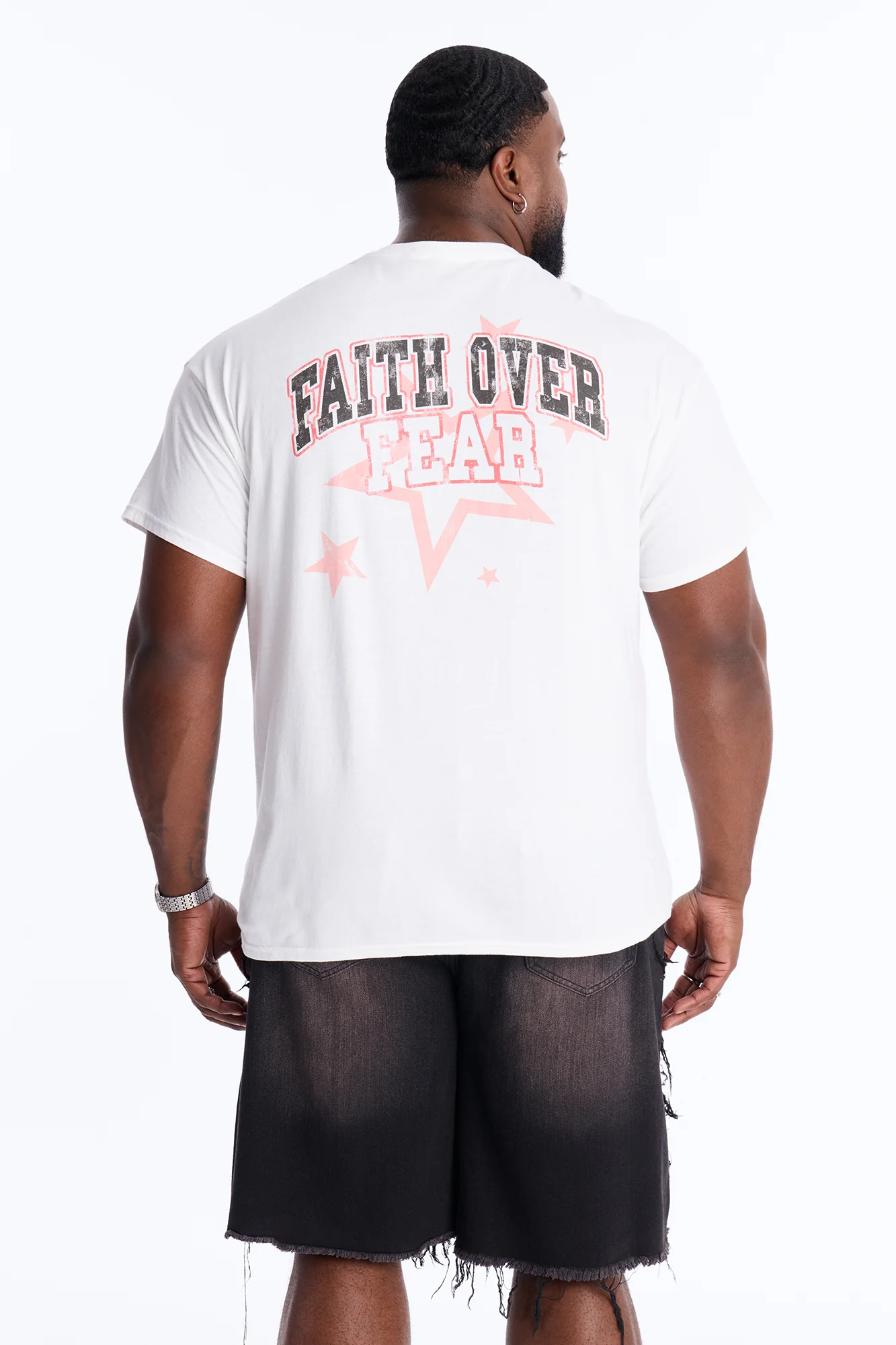 Faith Over Fear 77 Short Sleeve Tee - White - Image 8