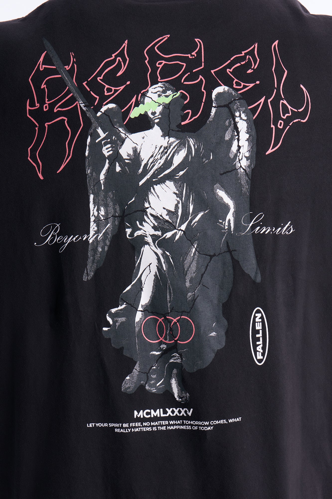 Fallen But Not Lost Oversized Short Sleeve Tee - Black Wash - Image 6