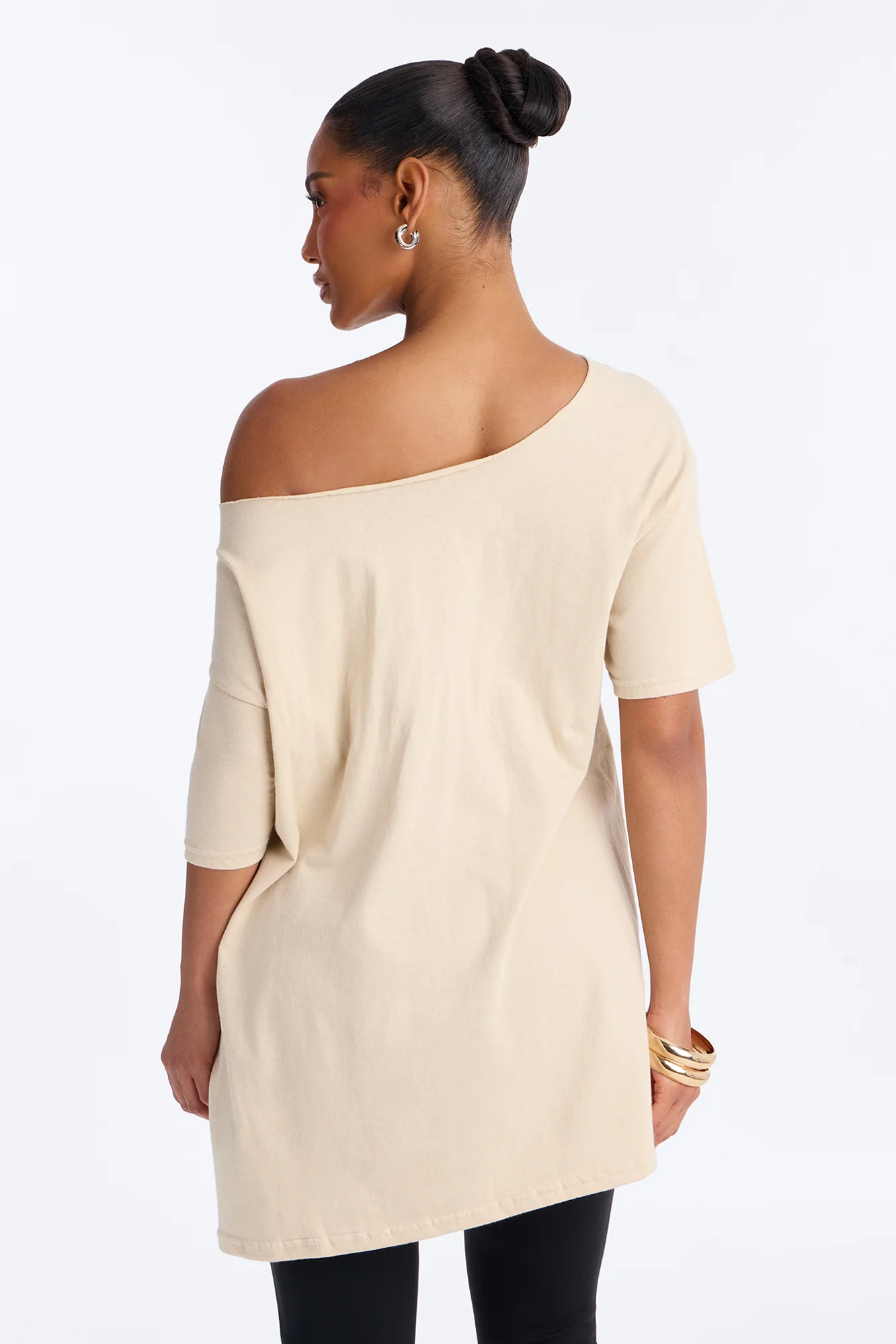 Favorite Girlfriend Off Shoulder Tee - Sand - Image 5