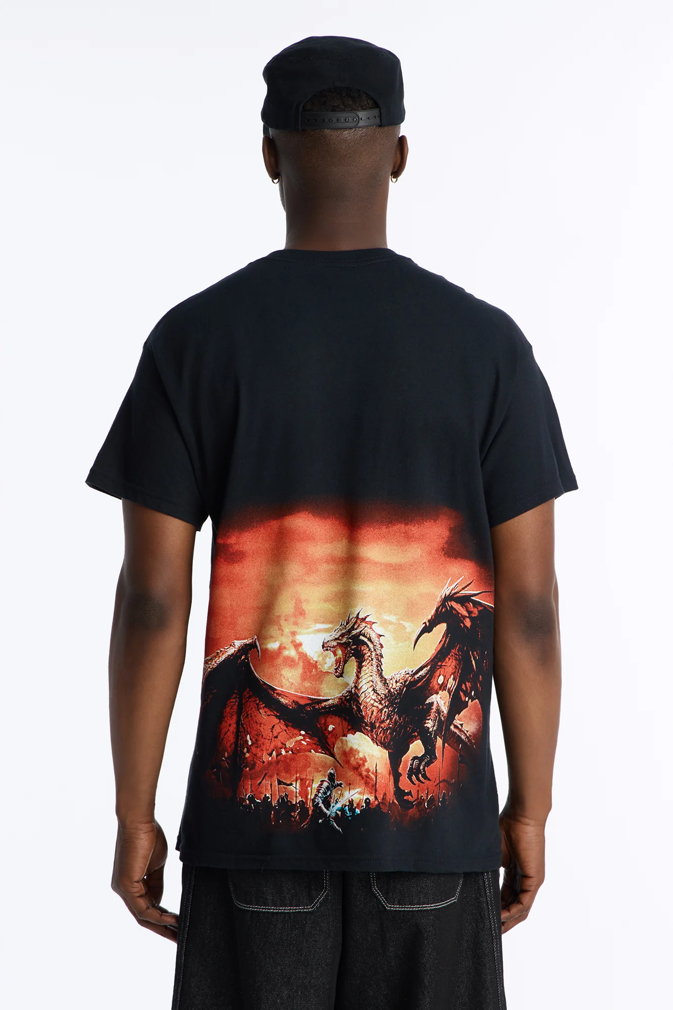 Fear No Evil Oversized Short Sleeve Tee - Black - Image 4
