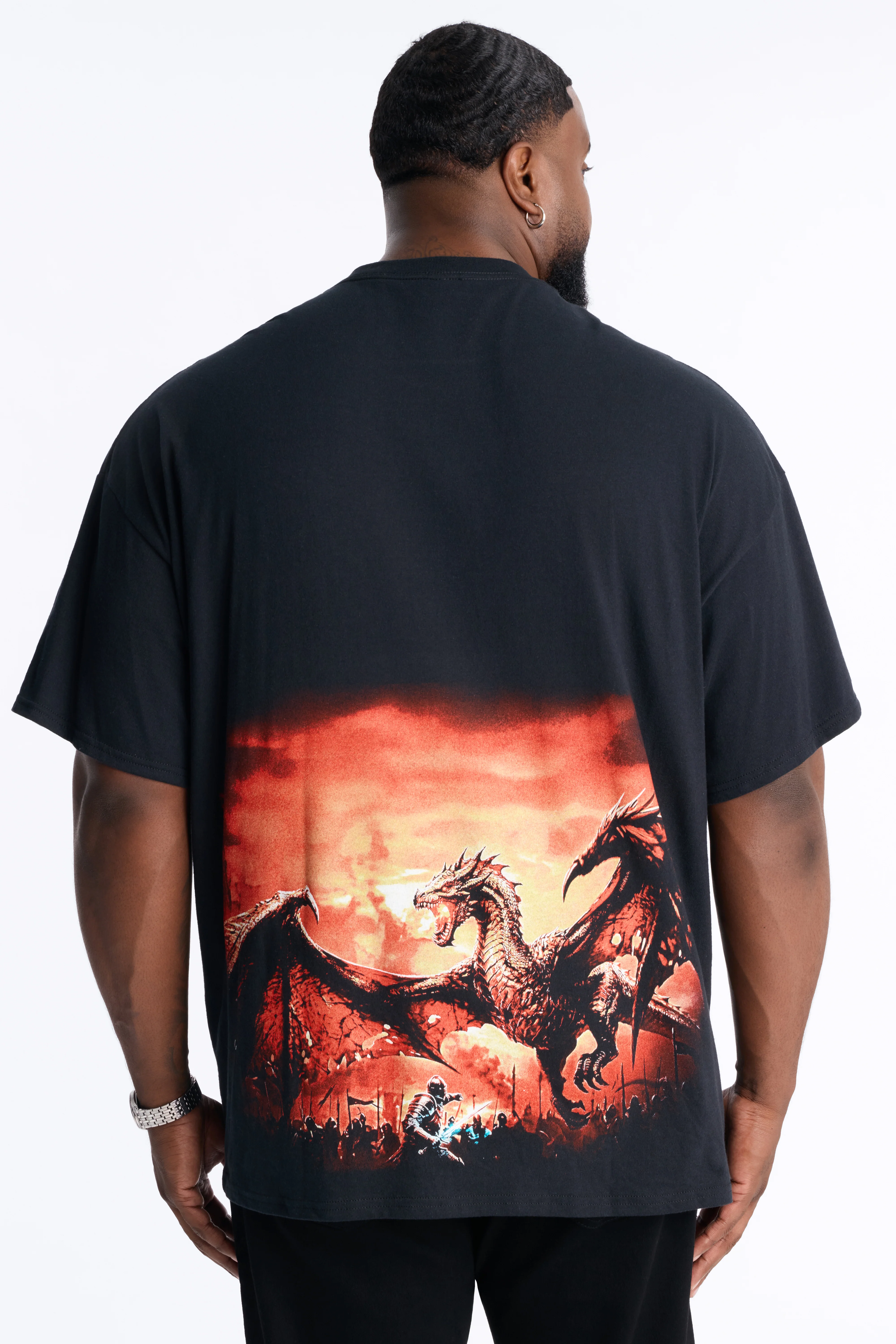 Fear No Evil Oversized Short Sleeve Tee - Black - Image 7